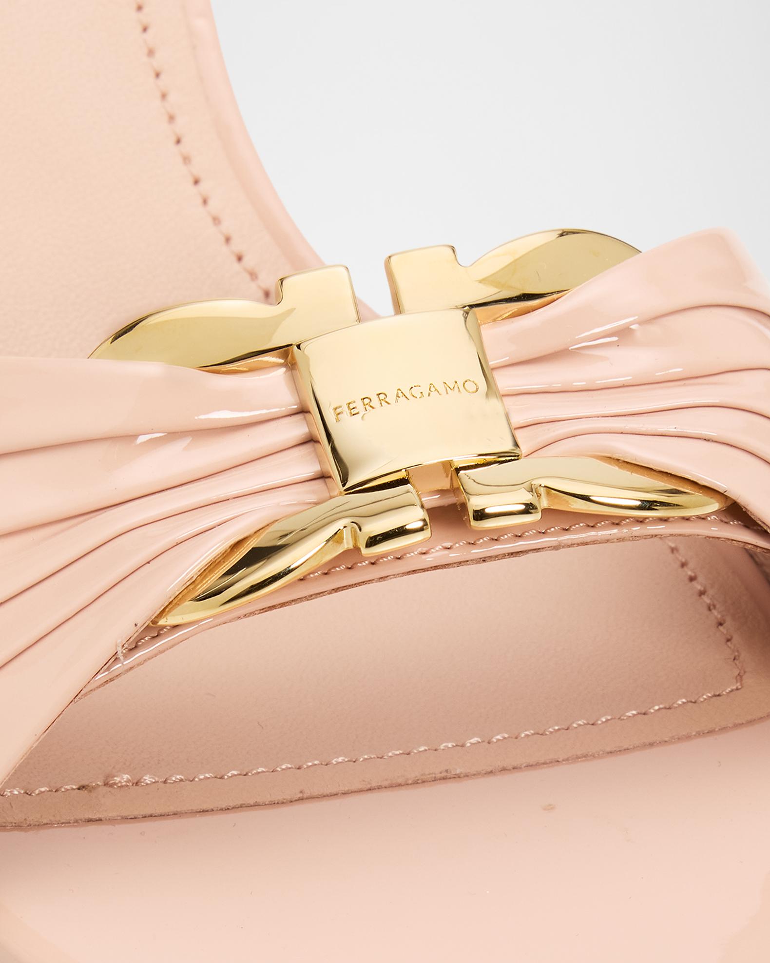 FERRAGAMO Witty 70mm Leather Sandals with Gancini Ornament