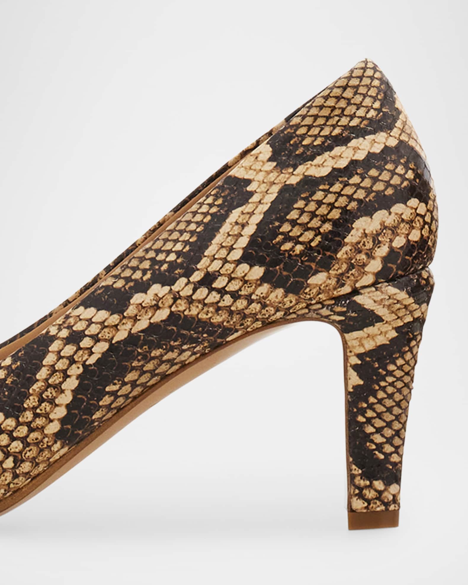 Ferragamo 90mm Carla Snake-Embossed Leather Pumps | Neiman Marcus