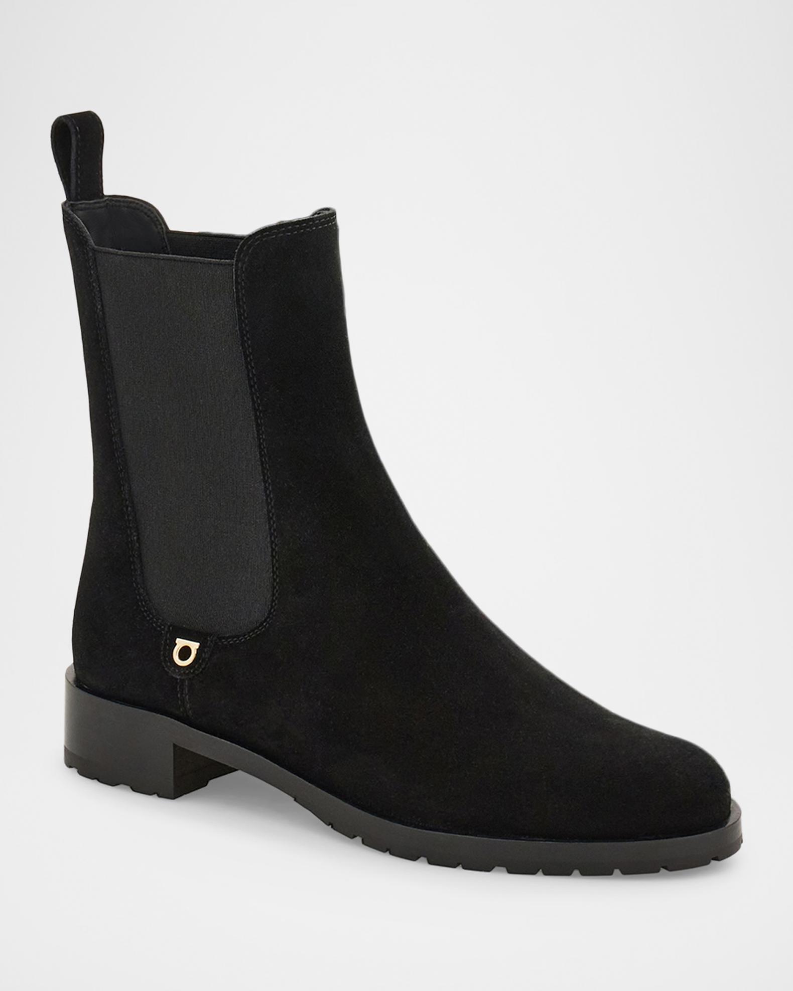 FERRAGAMO BLACK SUEDE CHELSEA BOOTS US 13 D MADE IN ITALY ANKLE $1200 PULL ON Ferragamo Mens Flash Chelsea Boots – Bluefly main image 3