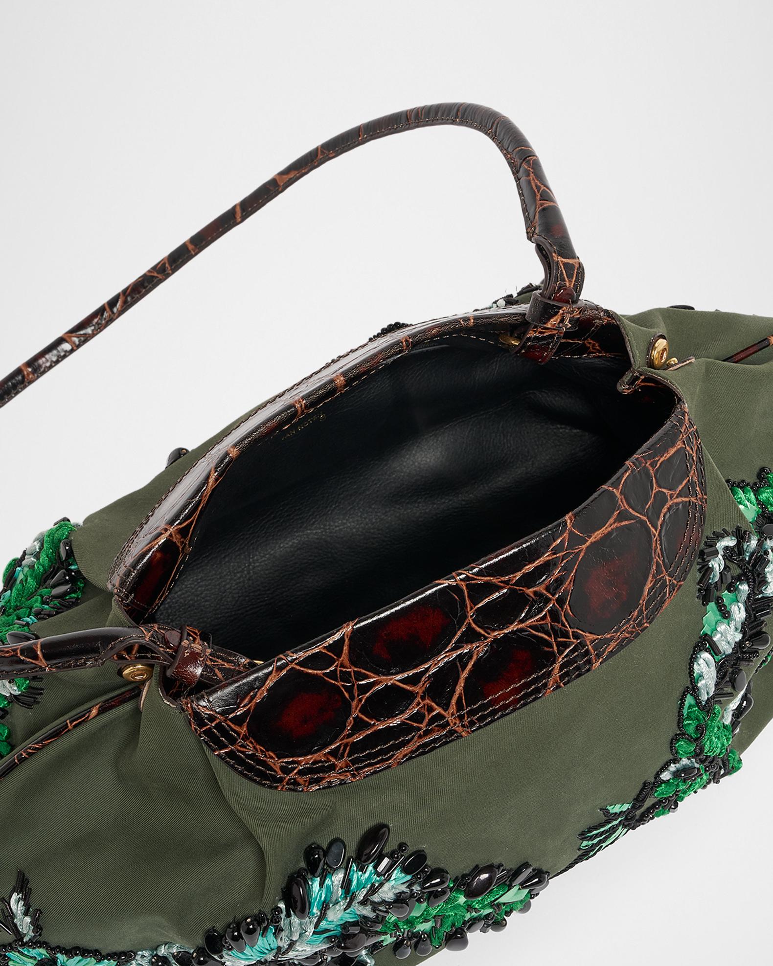 Dries Van Noten Medium Beaded Cotton Clutch Bag | Neiman Marcus