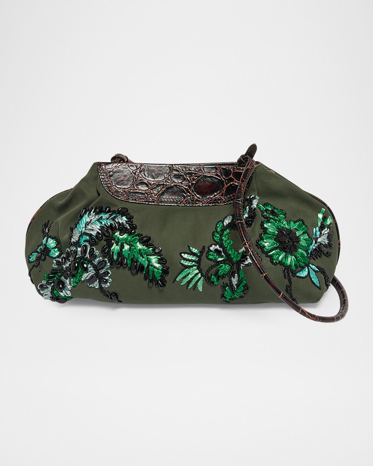 Dries Van Noten Medium Beaded Cotton Clutch Bag | Neiman Marcus