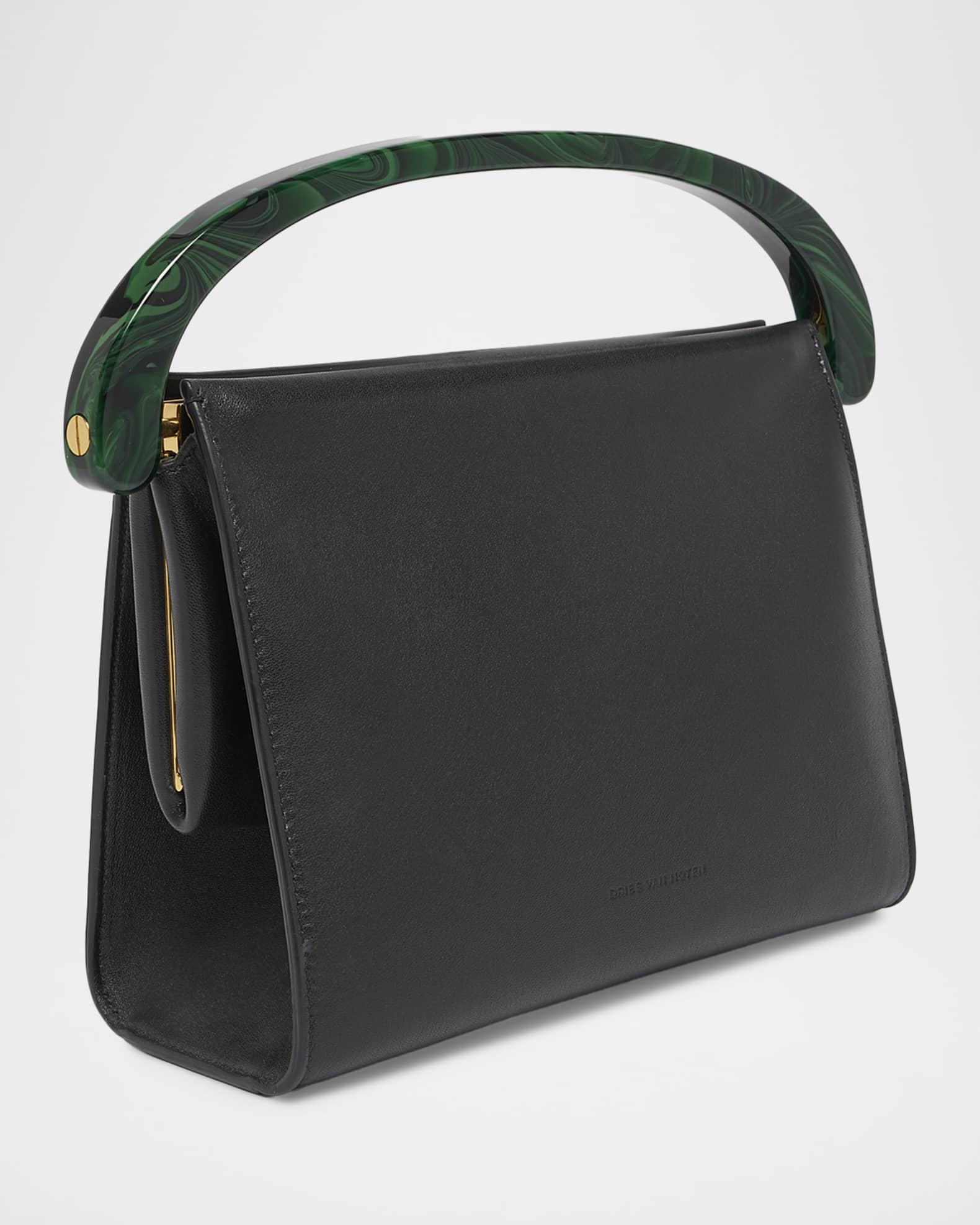 Dries Van Noten Leather Resin Top-Handle Bag | Neiman Marcus