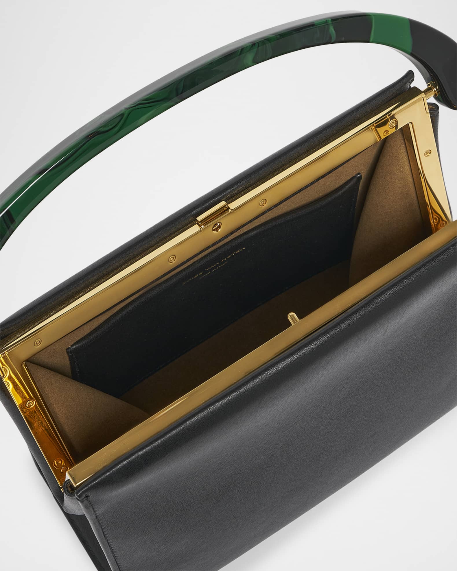 Dries Van Noten Leather Resin Top-Handle Bag | Neiman Marcus