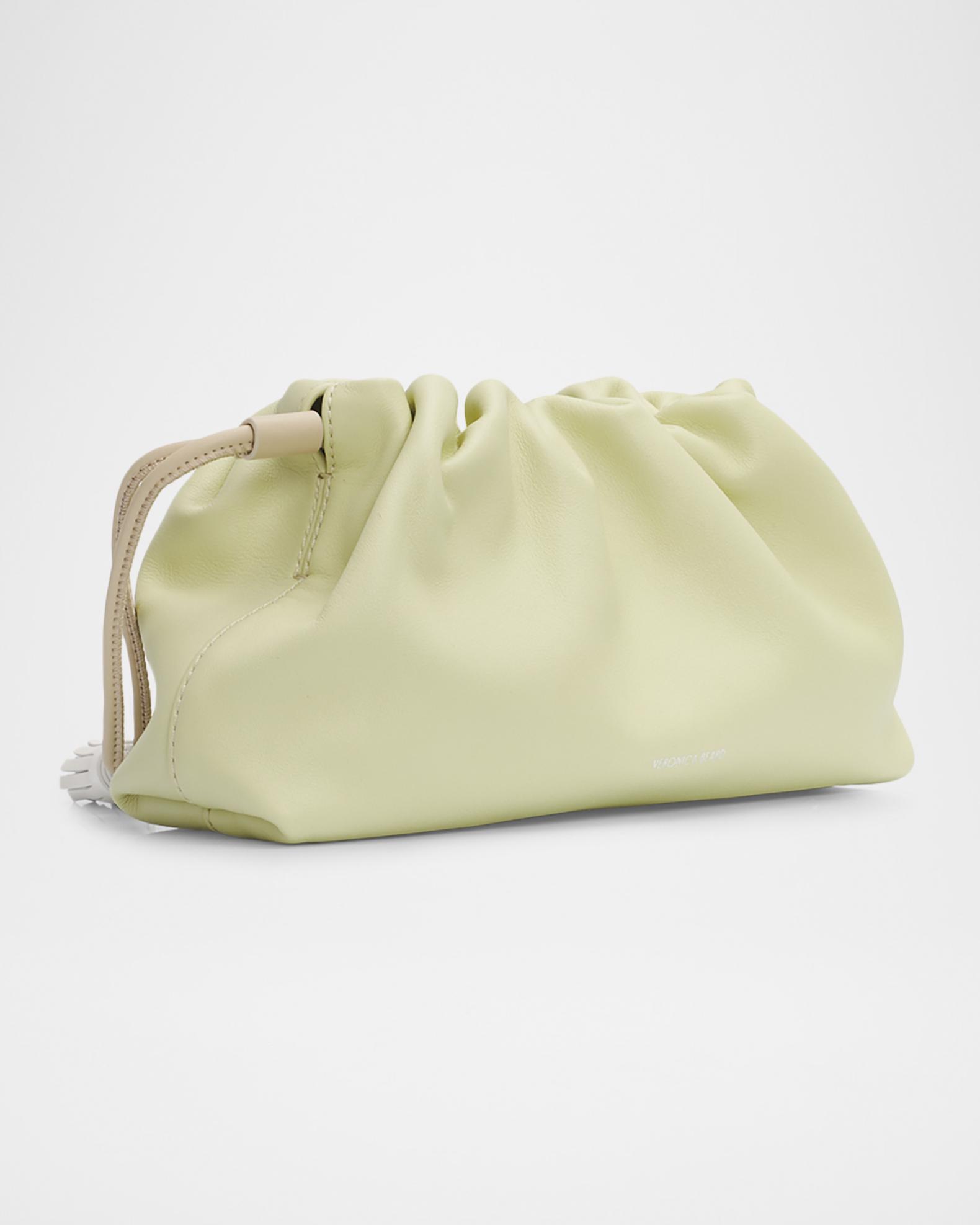 Veronica Beard Stash Small Leather Drawstring Clutch Bag | Neiman Marcus