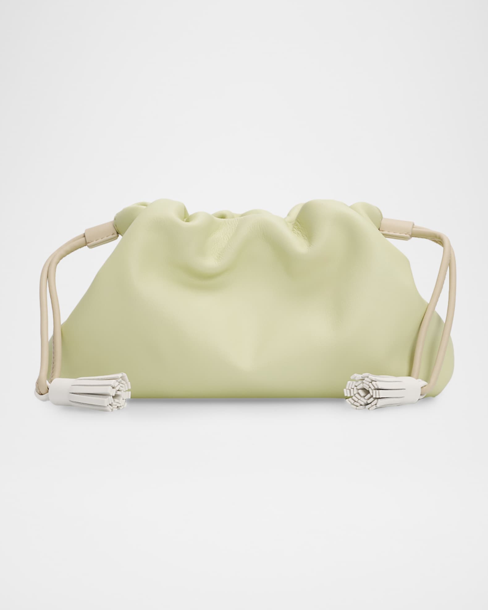Veronica Beard Stash Small Leather Drawstring Clutch Bag | Neiman