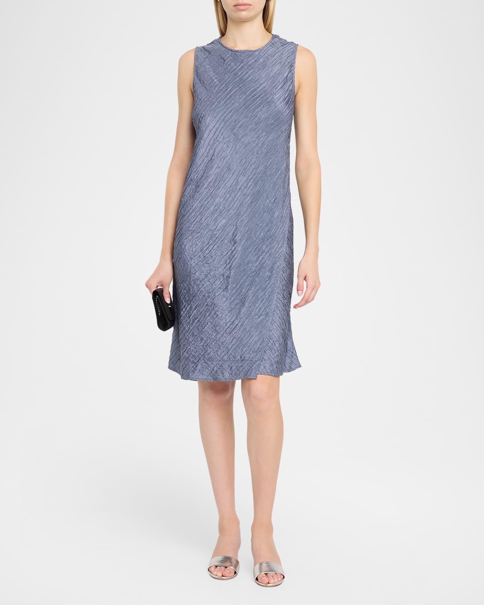 eileen fisher dress silk Crushed V-Neck Cap Sleeve Dress, Womens, M, Fuschia catching elegance Women Size L Eileen Fisher