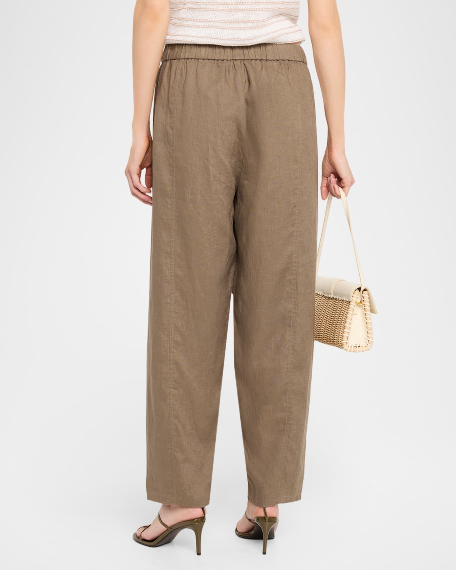 Eileen Fisher Cropped Organic Linen Lantern Pants | Neiman Marcus display picture 1