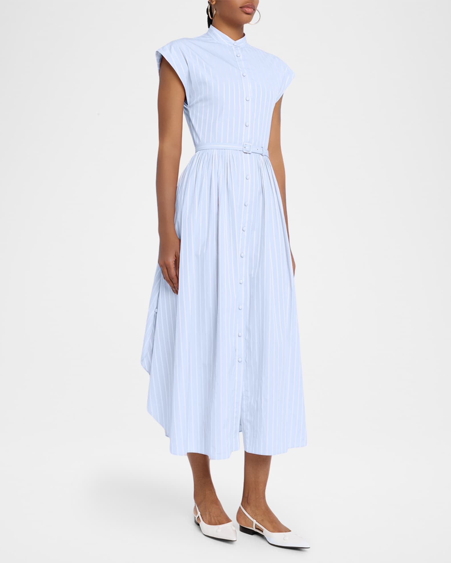 adam lippes shirt dress Adam Lippes Collection Tan Floral Belted Shirt Mini Dress 4