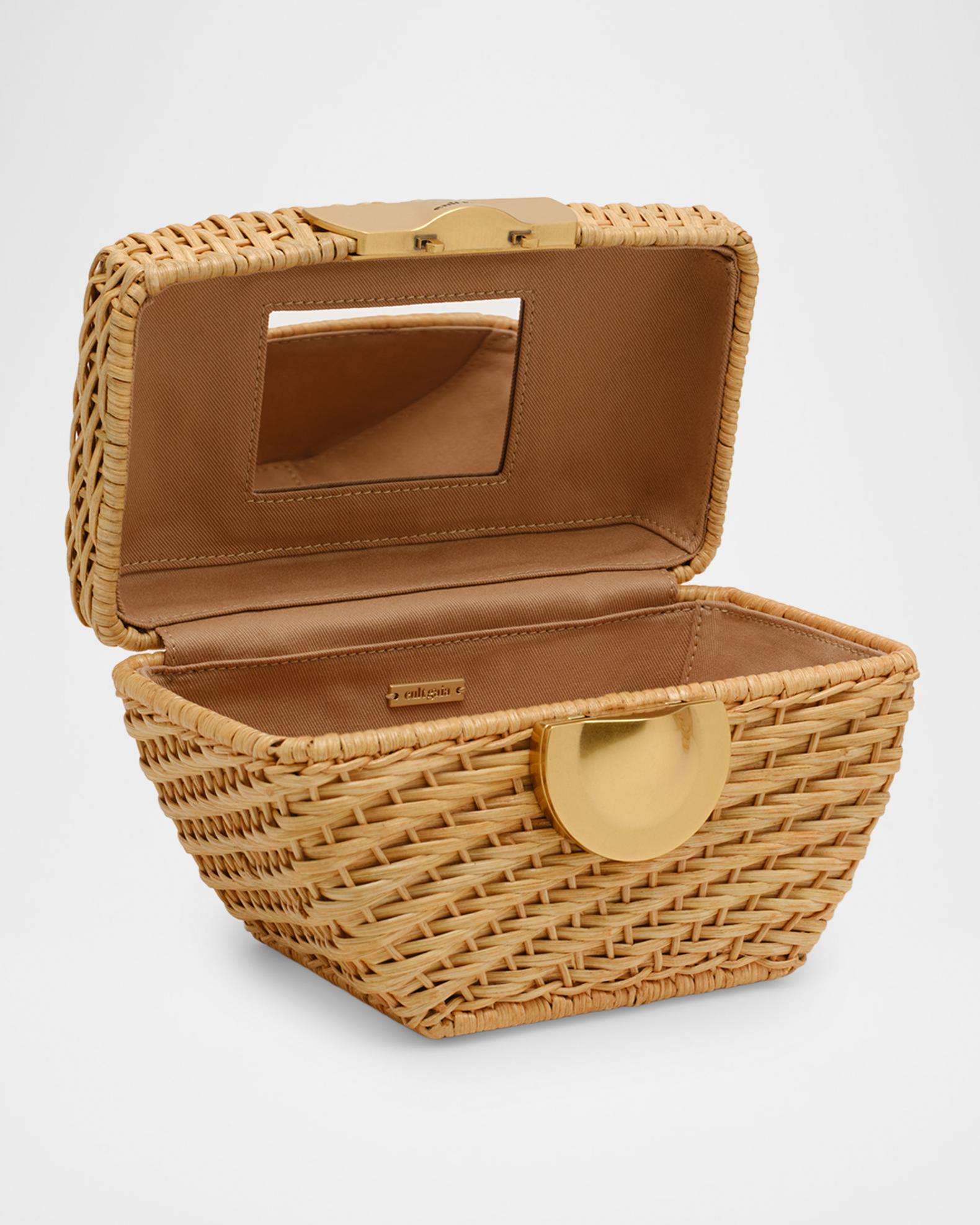 Cult Gaia Tyla Woven Rattan Top-Handle Bag | Neiman Marcus