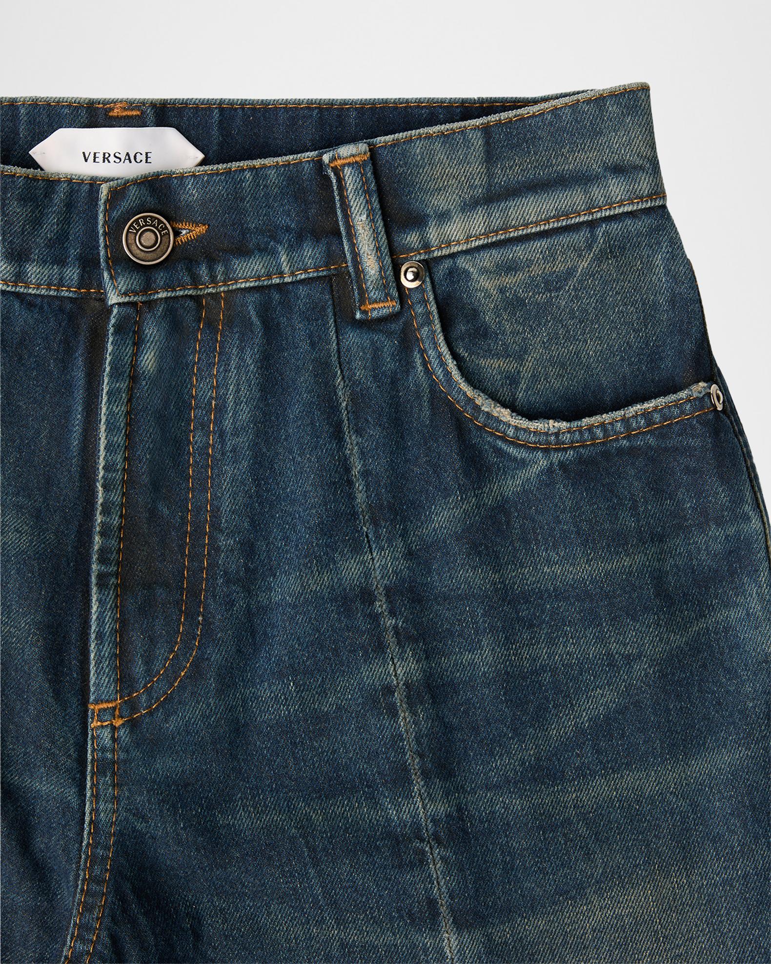 Versace Distressed Straight-Leg Jeans | Neiman Marcus