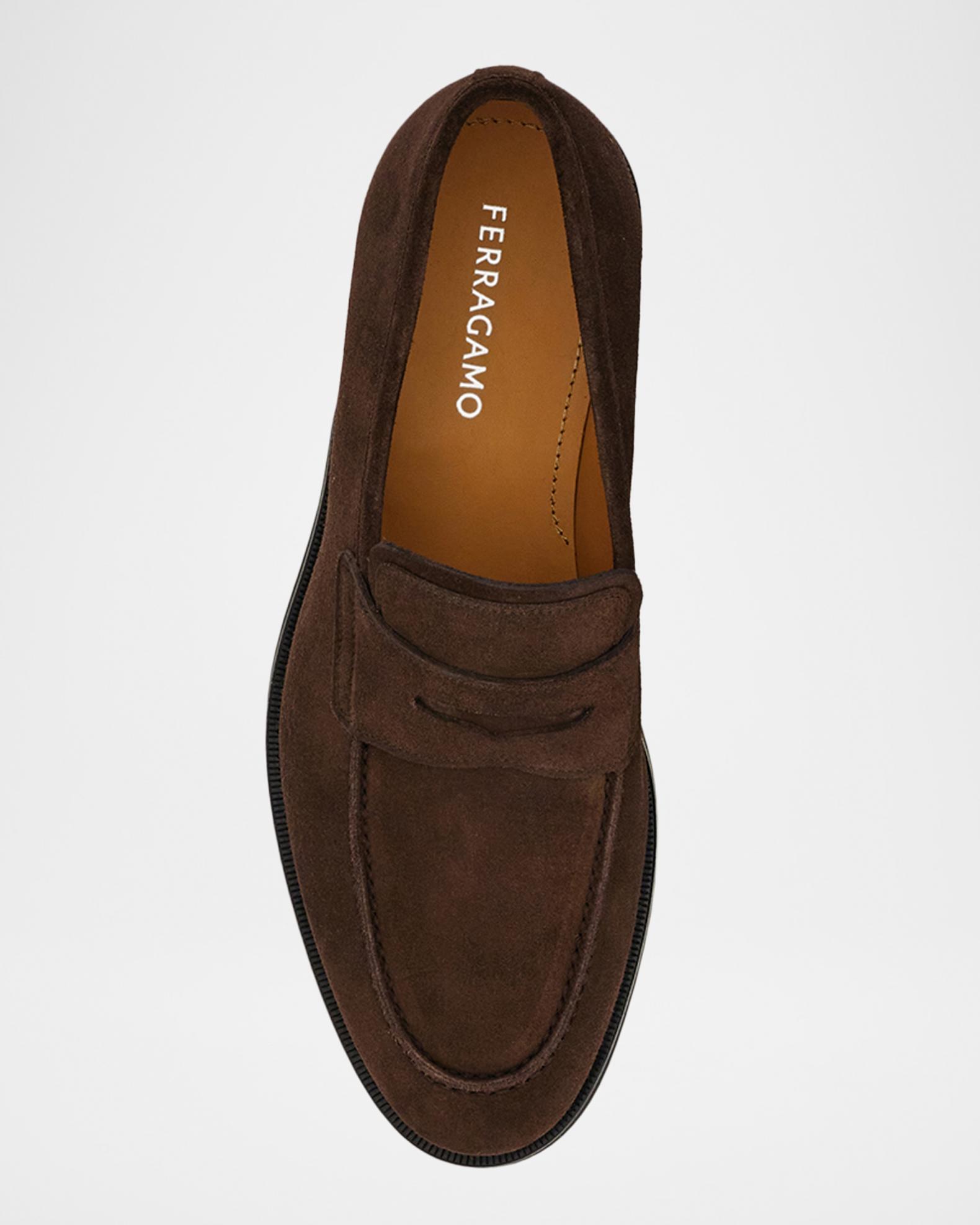 Ferragamo Fiorello Sz 7 Men\'s Brown Suede Bit Loafers NIB FERRAGAMO FIORELLO BROWN SUEDE LEATHER GANCINI BIT LOGO  main image 3