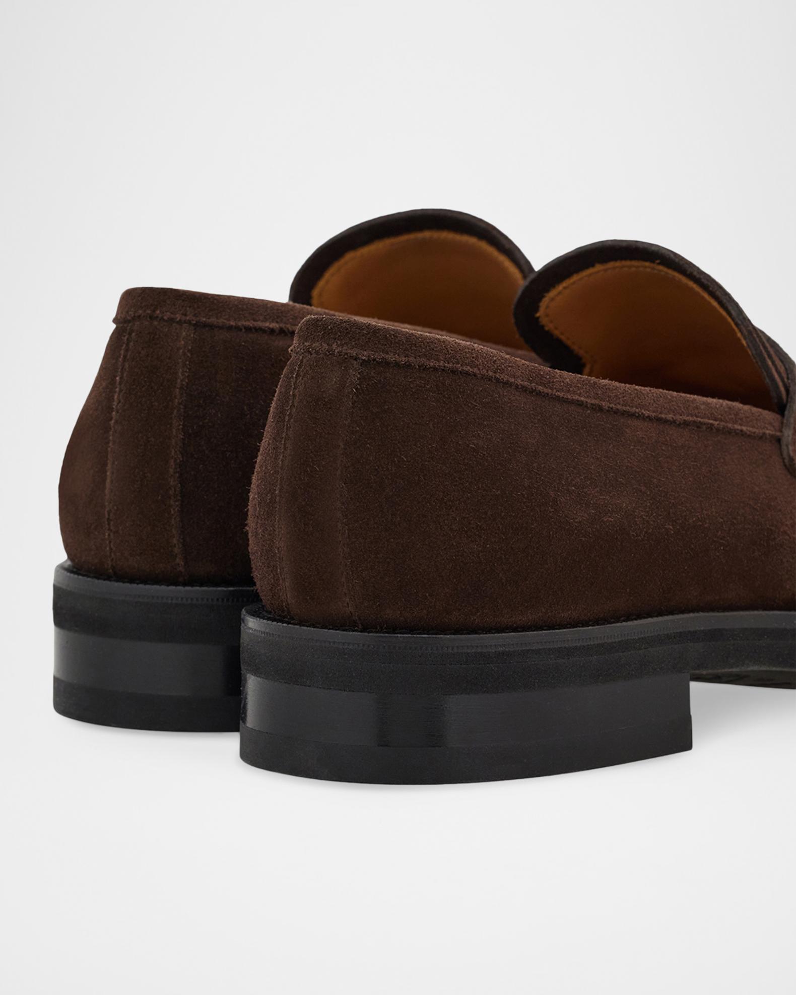 Salvatore Ferragamo Men’s Dark Brown Suede Penny Loafers Salvatore Ferragamo Men main image 2