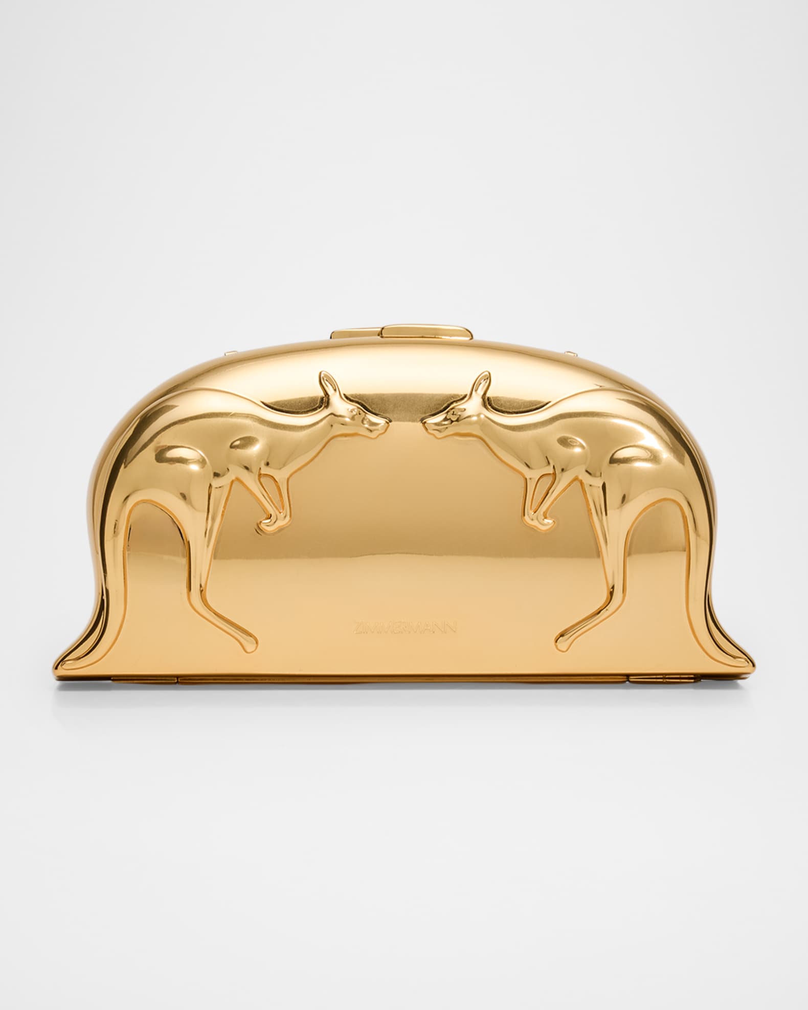 Zimmermann Rapture Metal Kangaroo Clutch Bag | Neiman Marcus