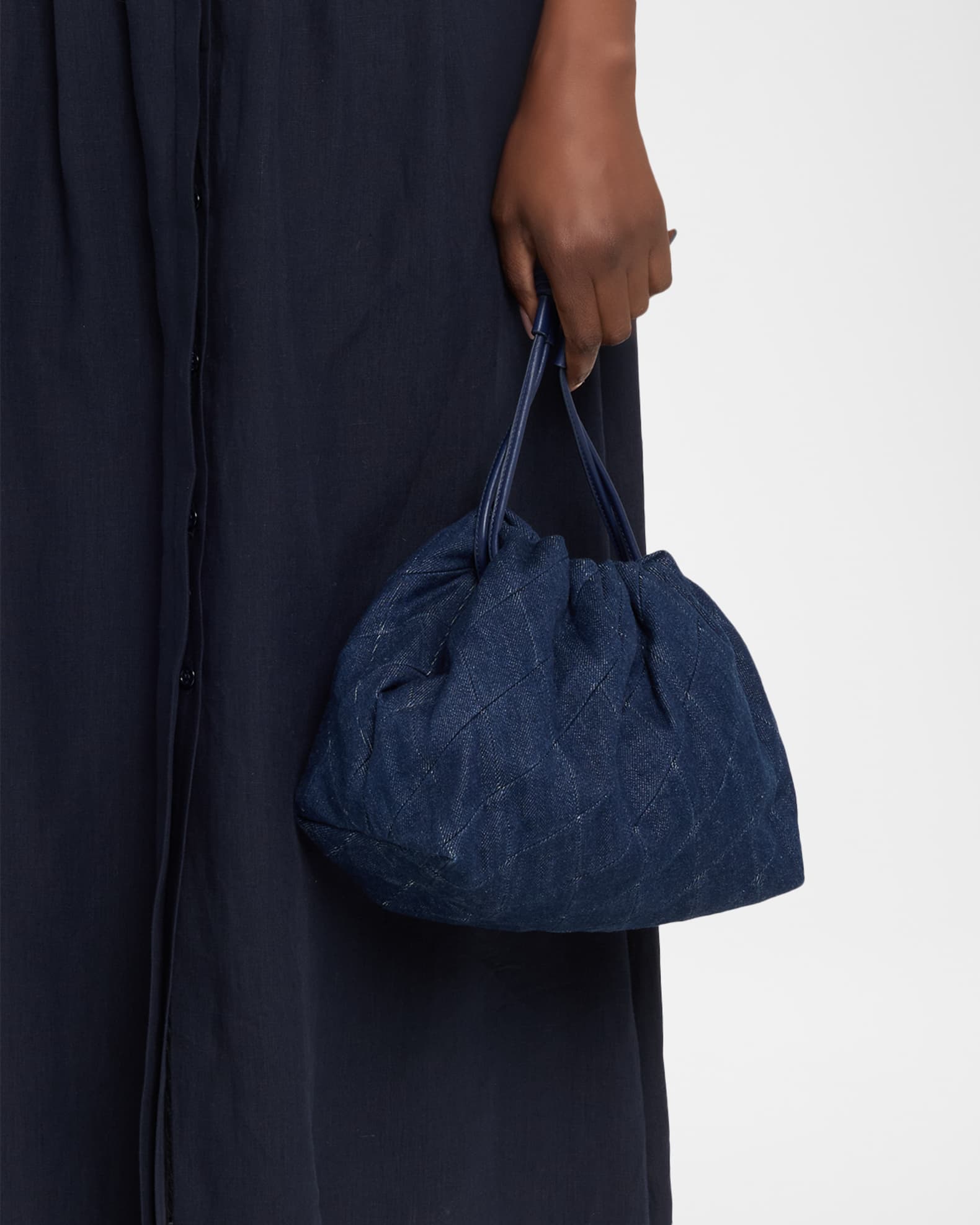 Zimmermann Cloud 91 Medium Cotton Denim Clutch Bag | Neiman Marcus