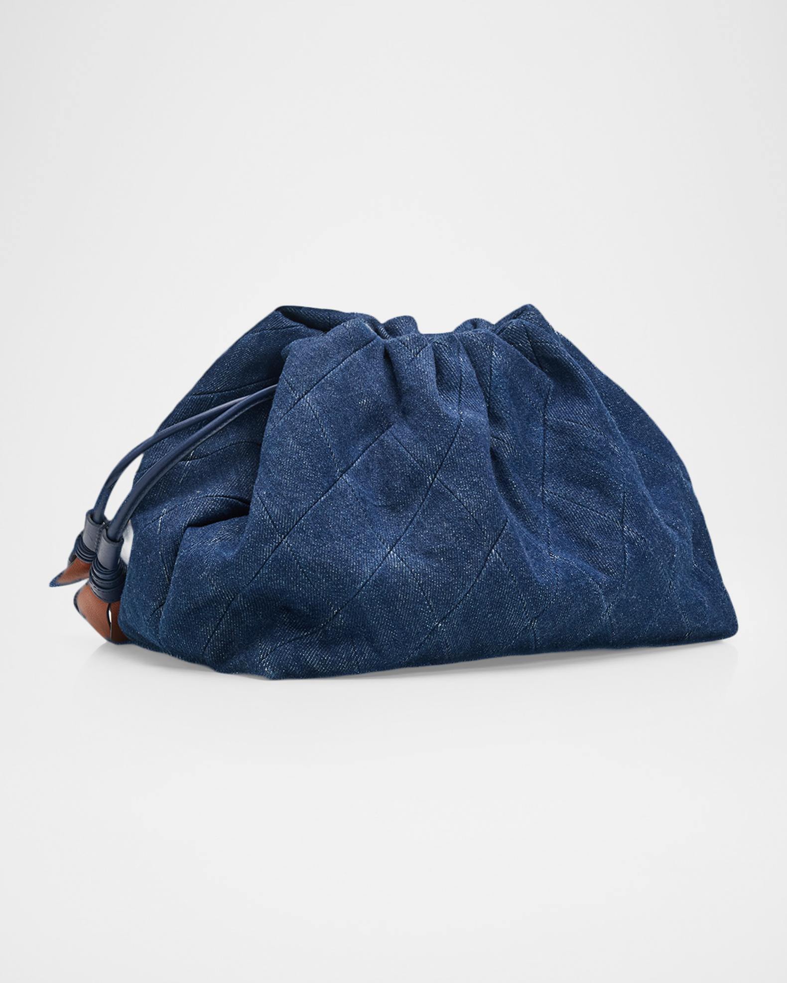 Zimmermann Cloud 91 Medium Cotton Denim Clutch Bag | Neiman Marcus