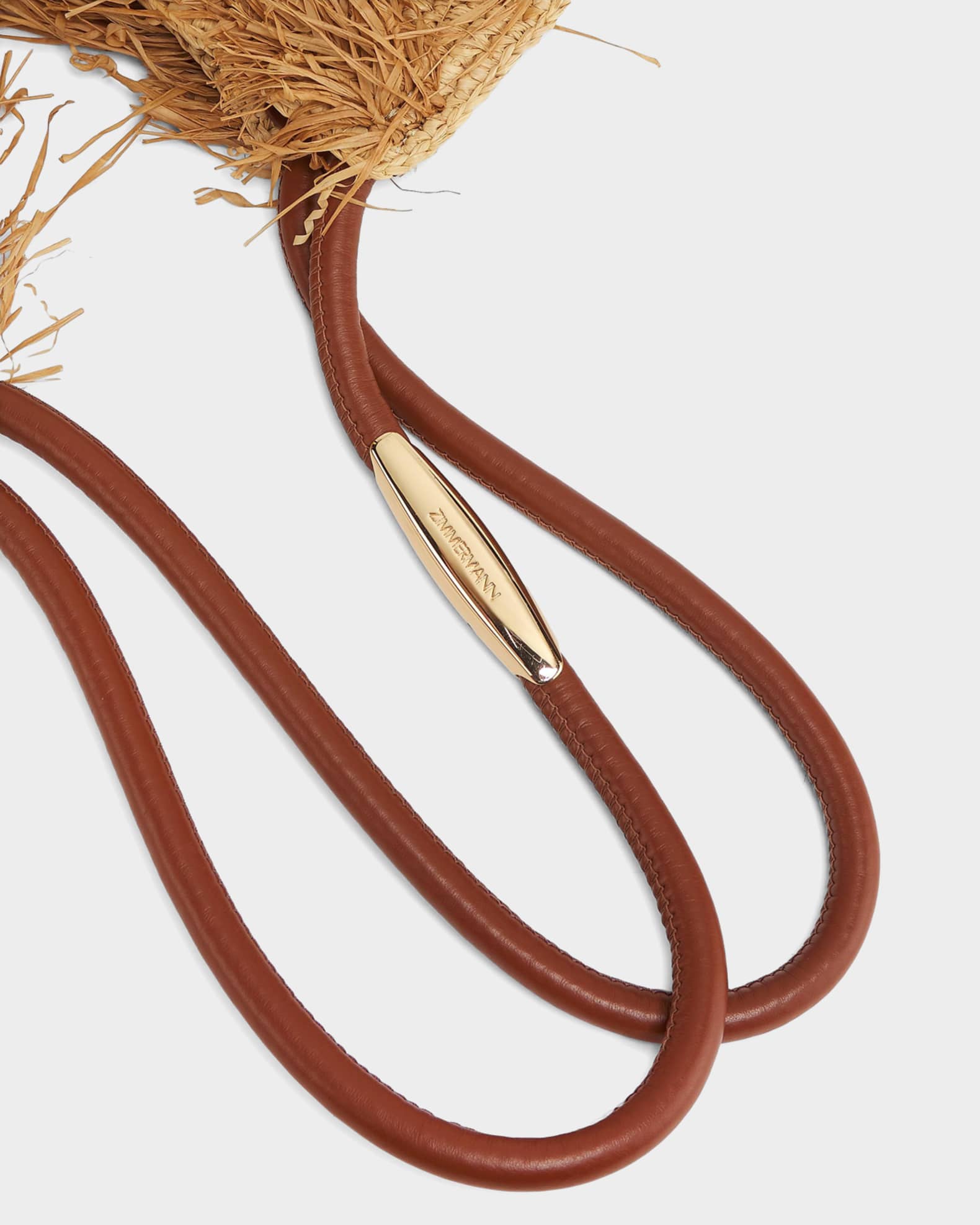 Zimmermann Medium Goldentime Fringed Raffia Tote Bag | Neiman Marcus