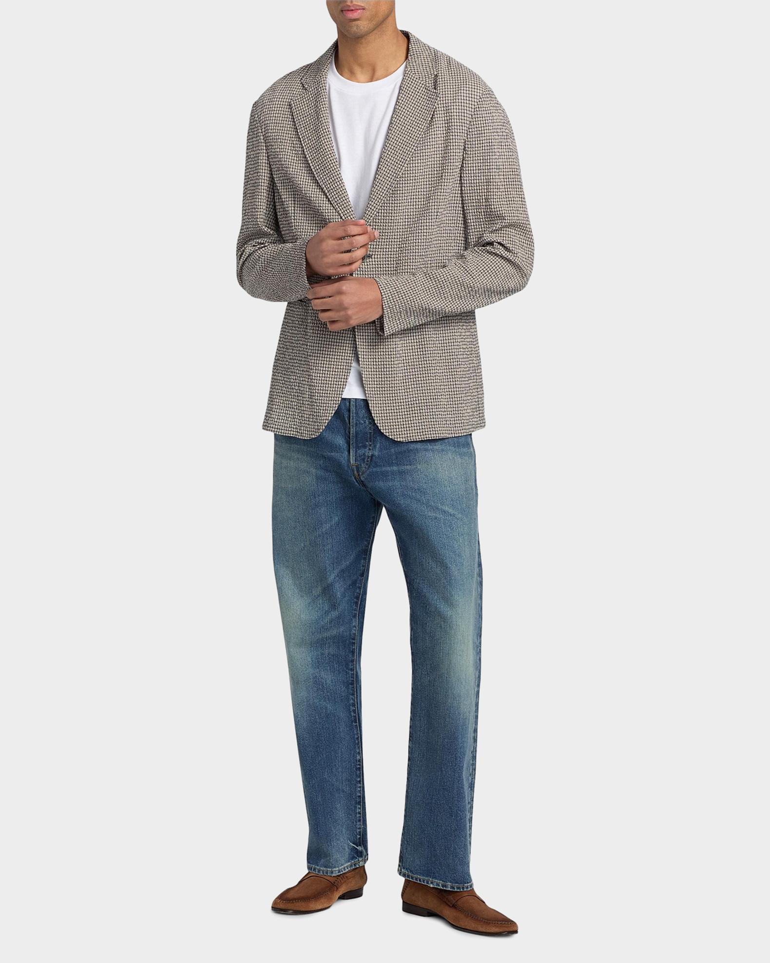 Emporio Armani Men's Check Seersucker Micro-Check Blazer | Neiman
