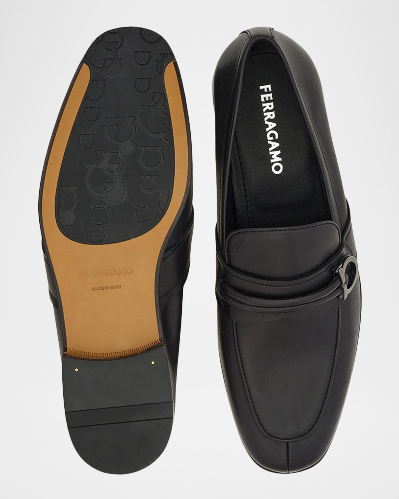 NWB Ferragamo Leather Gancio Bit Loafers Black Mens Size 5.5 Ferragamo Men main image 4