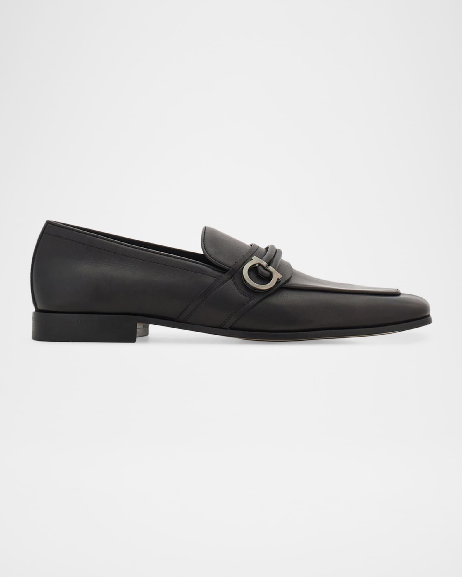 Ferragamo Men's Leather Side-Gancio Loafers | Neiman Marcus