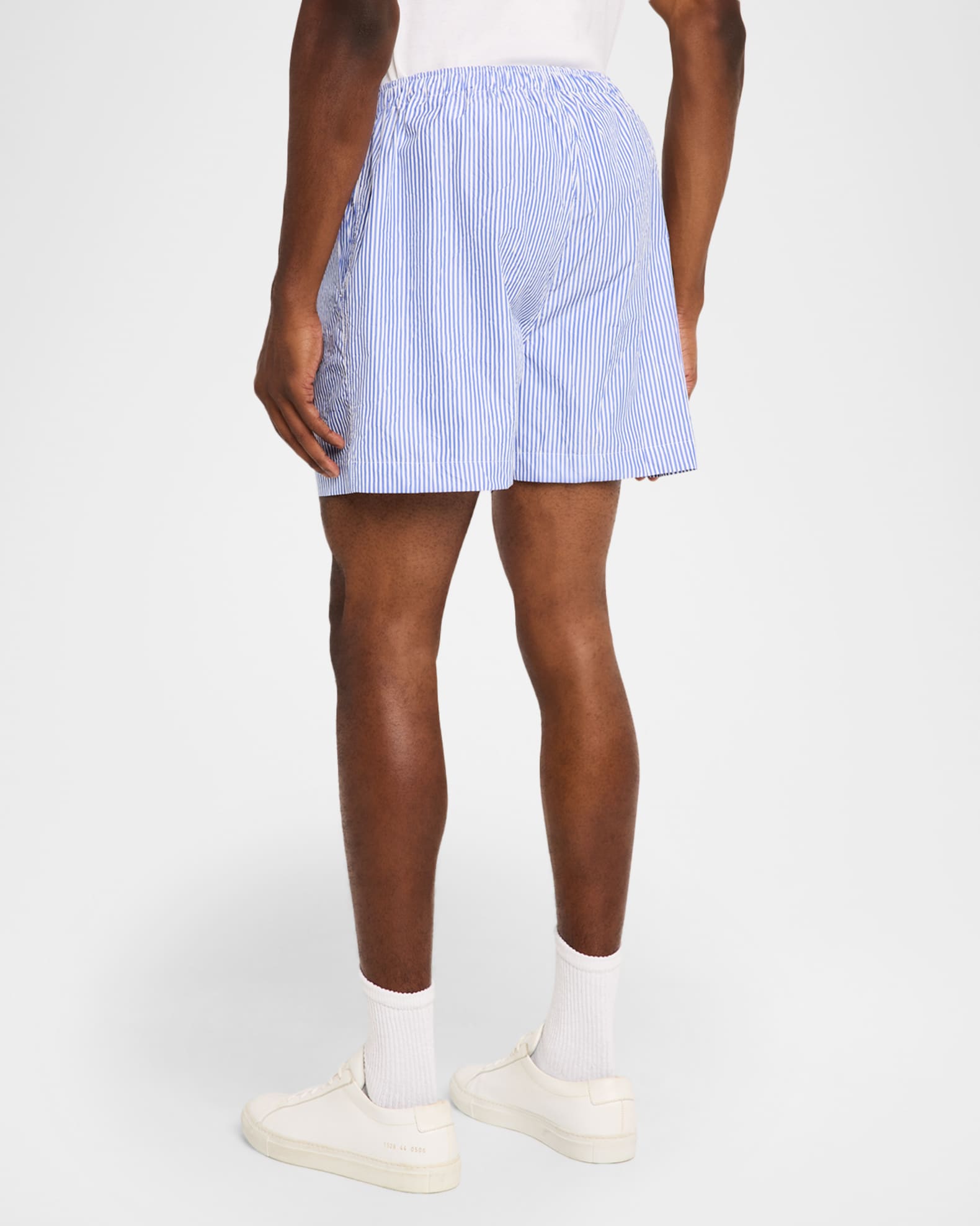 Willy Chavarria Men's Willy Woven Label Stripe Pull-On Shorts