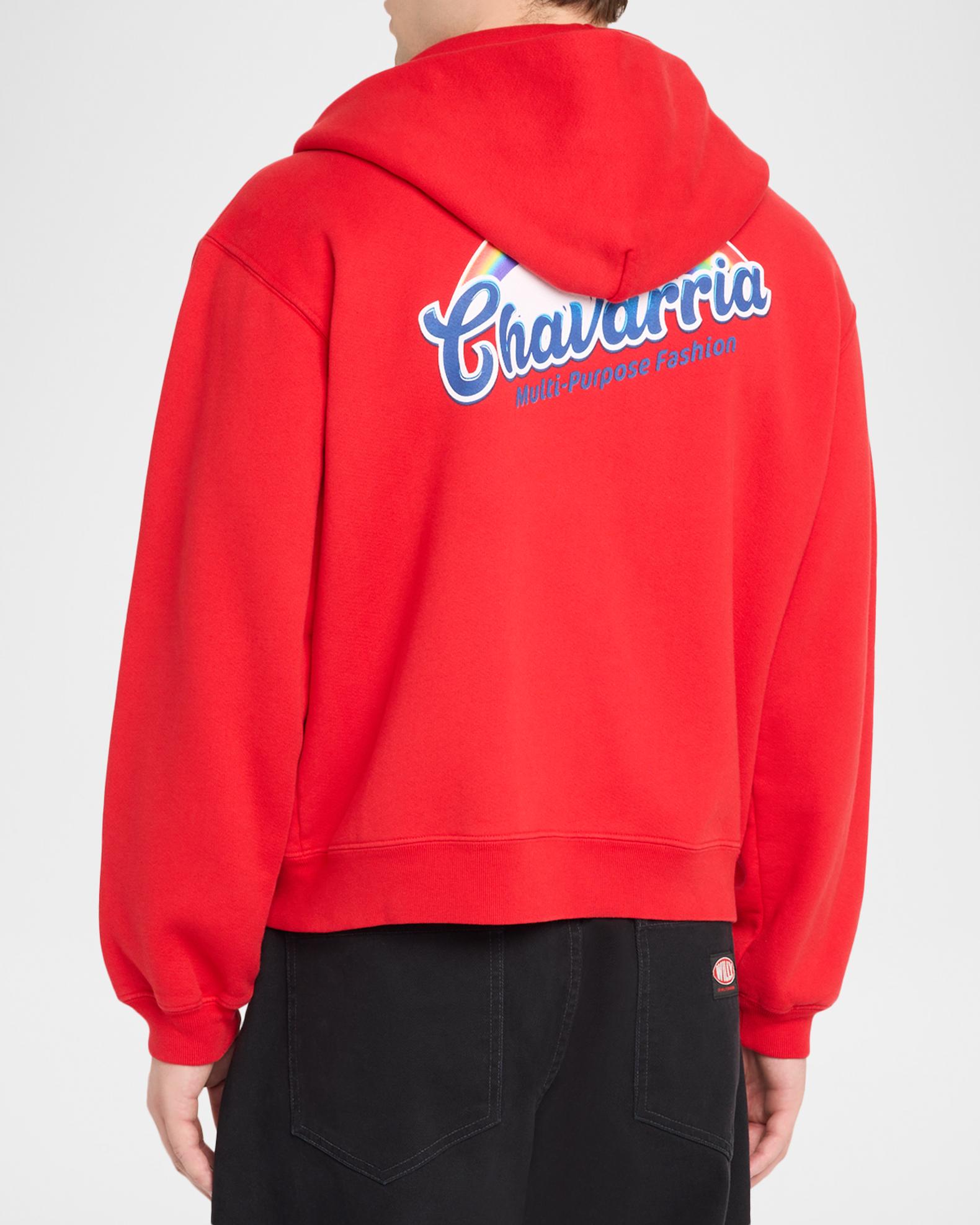 Willy Chavarria Men's Graphic Logo Cotton Full-Zip Hoodie | Neiman