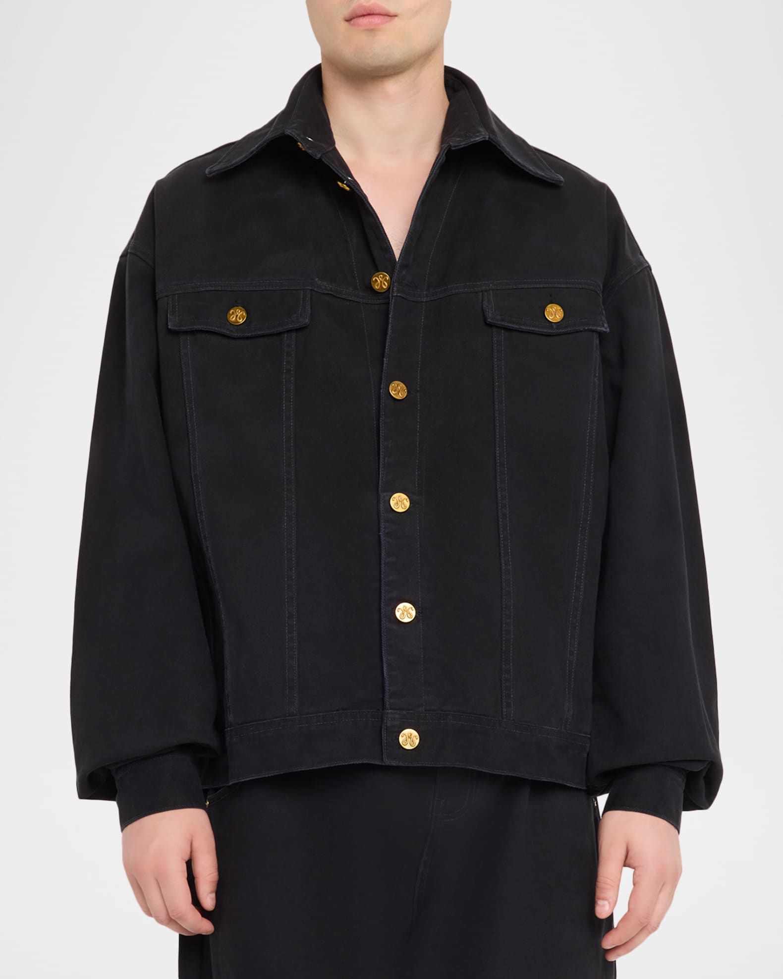 Willy Chavarria Men's Chachi Denim Trucker Jacket | Neiman Marcus