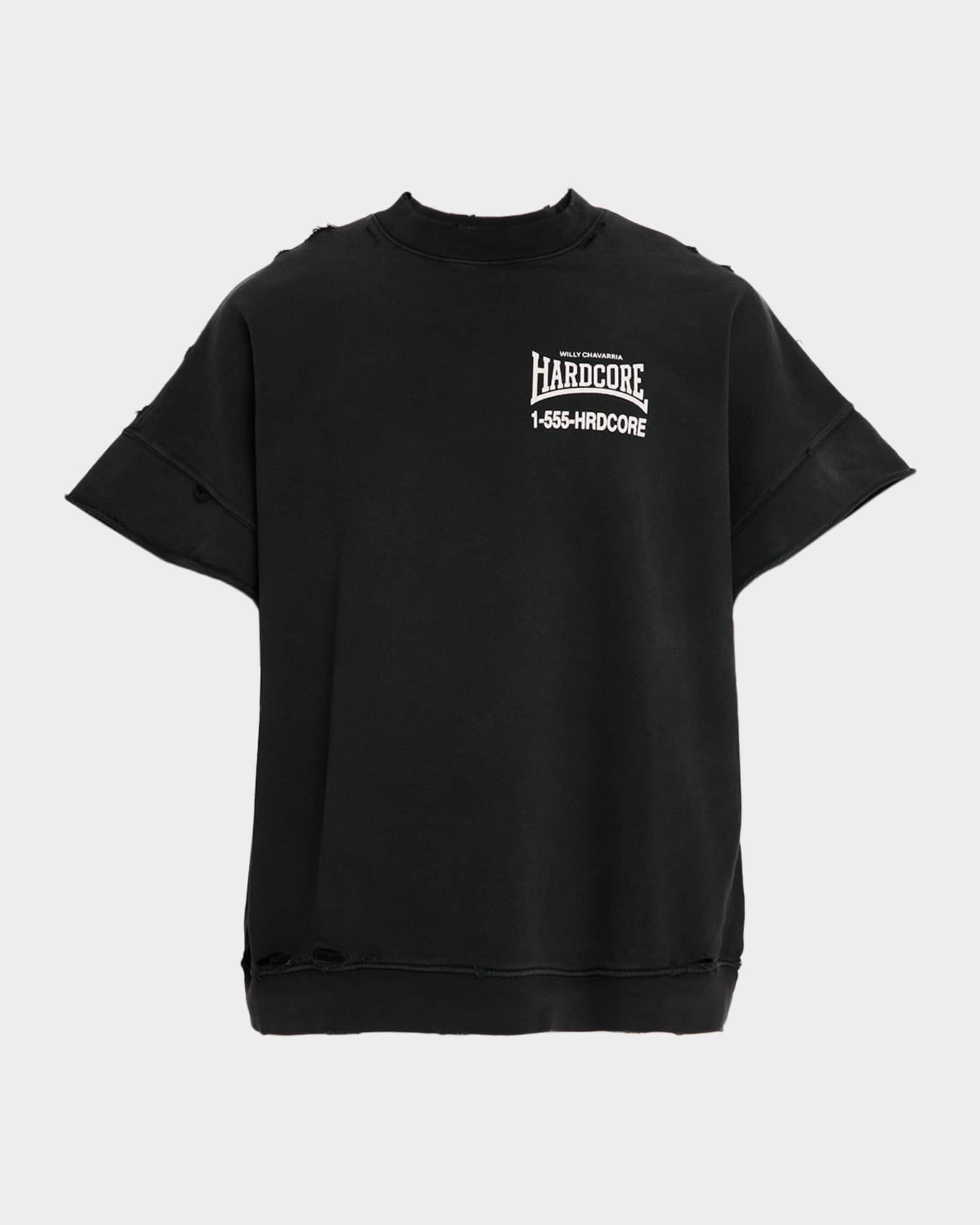 Willy Chavarria Men's Hardcore Cotton Distressed T-Shirt | Neiman