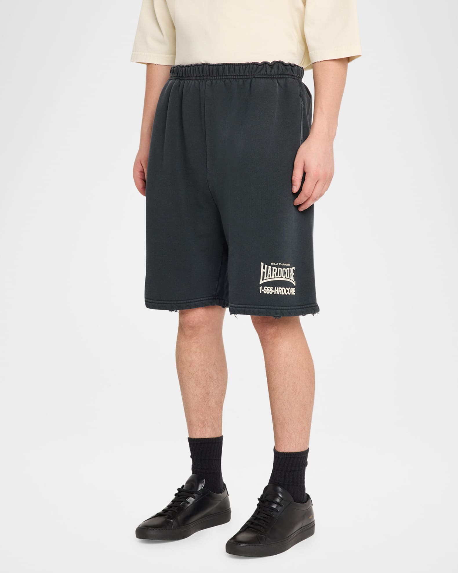 Willy Chavarria Men's Hardcore Relaxed Buffalo-Fit Fleece Shorts
