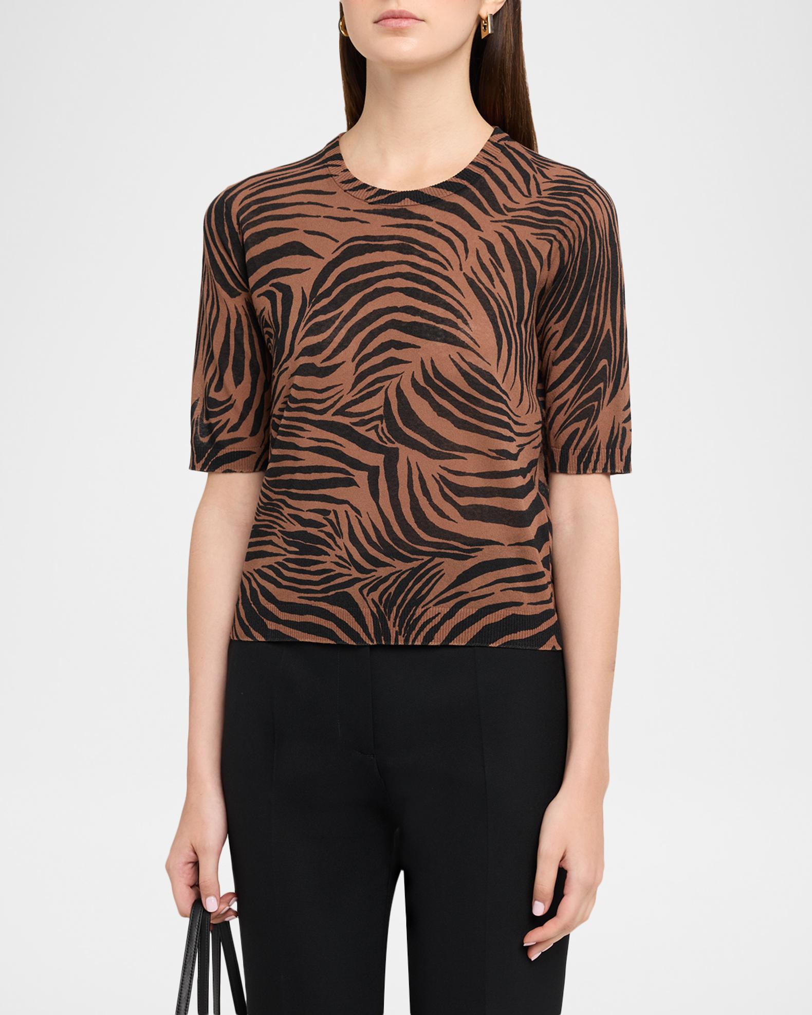 Max Mara Studio Mstago Zebra Cotton Top | Neiman Marcus