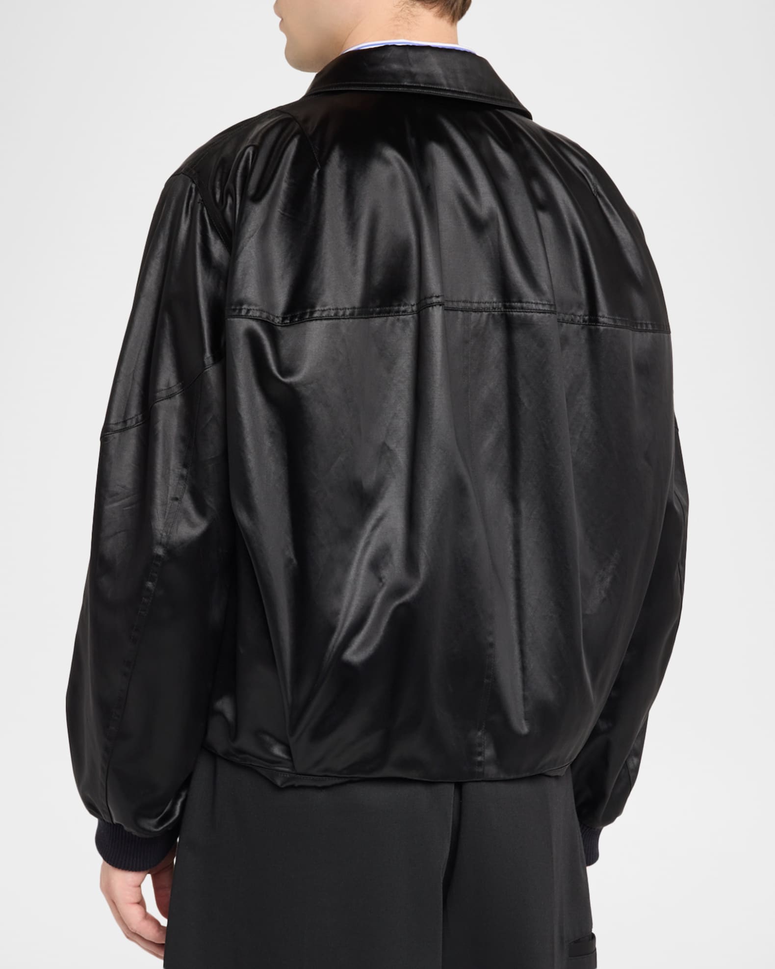 Willy Chavarria Men's Opera Satin Bomber Jacket | Neiman Marcus