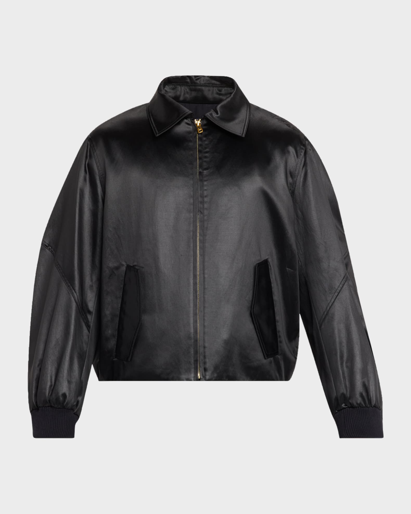 Willy Chavarria Men's Opera Satin Bomber Jacket | Neiman Marcus