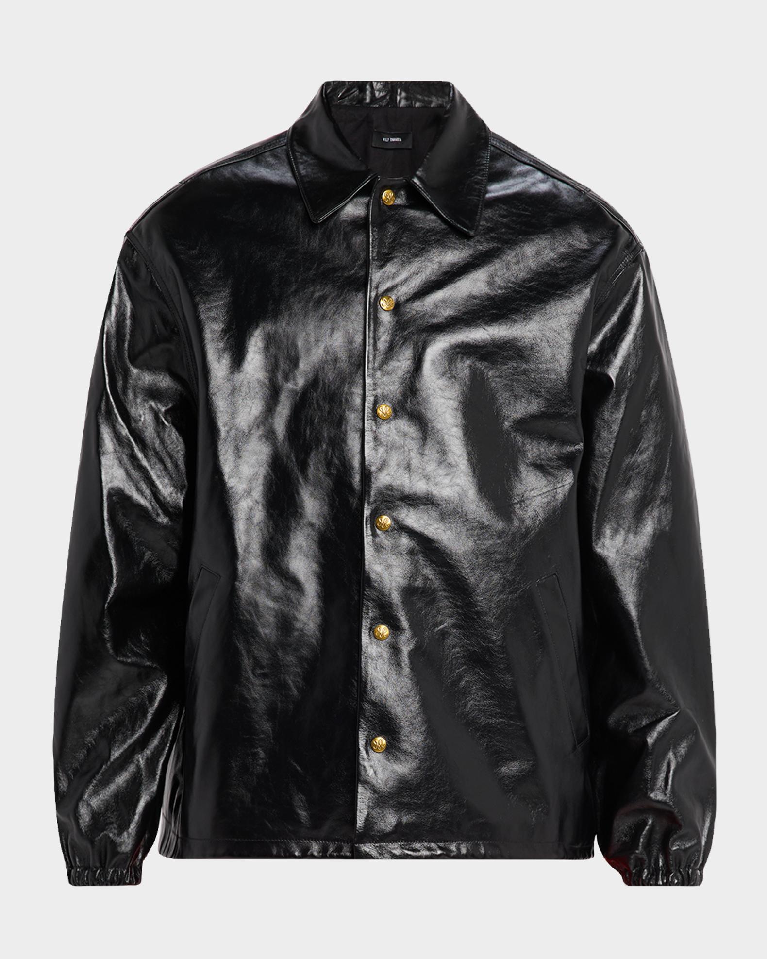 Willy Chavarria Men's Leather Coach Jacket | Neiman Marcus