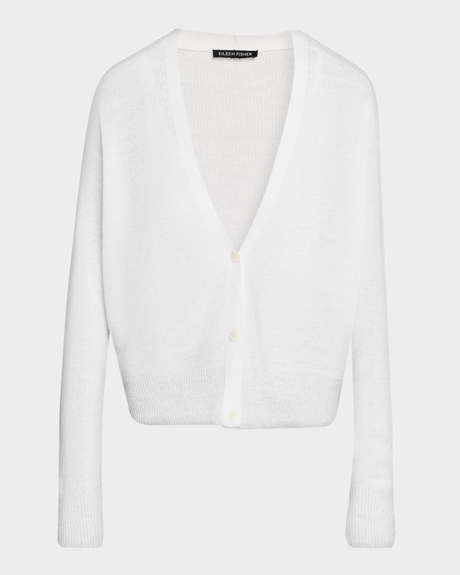 Eileen Fisher Organic Linen-Cotton Knit Cardigan | Neiman Marcus