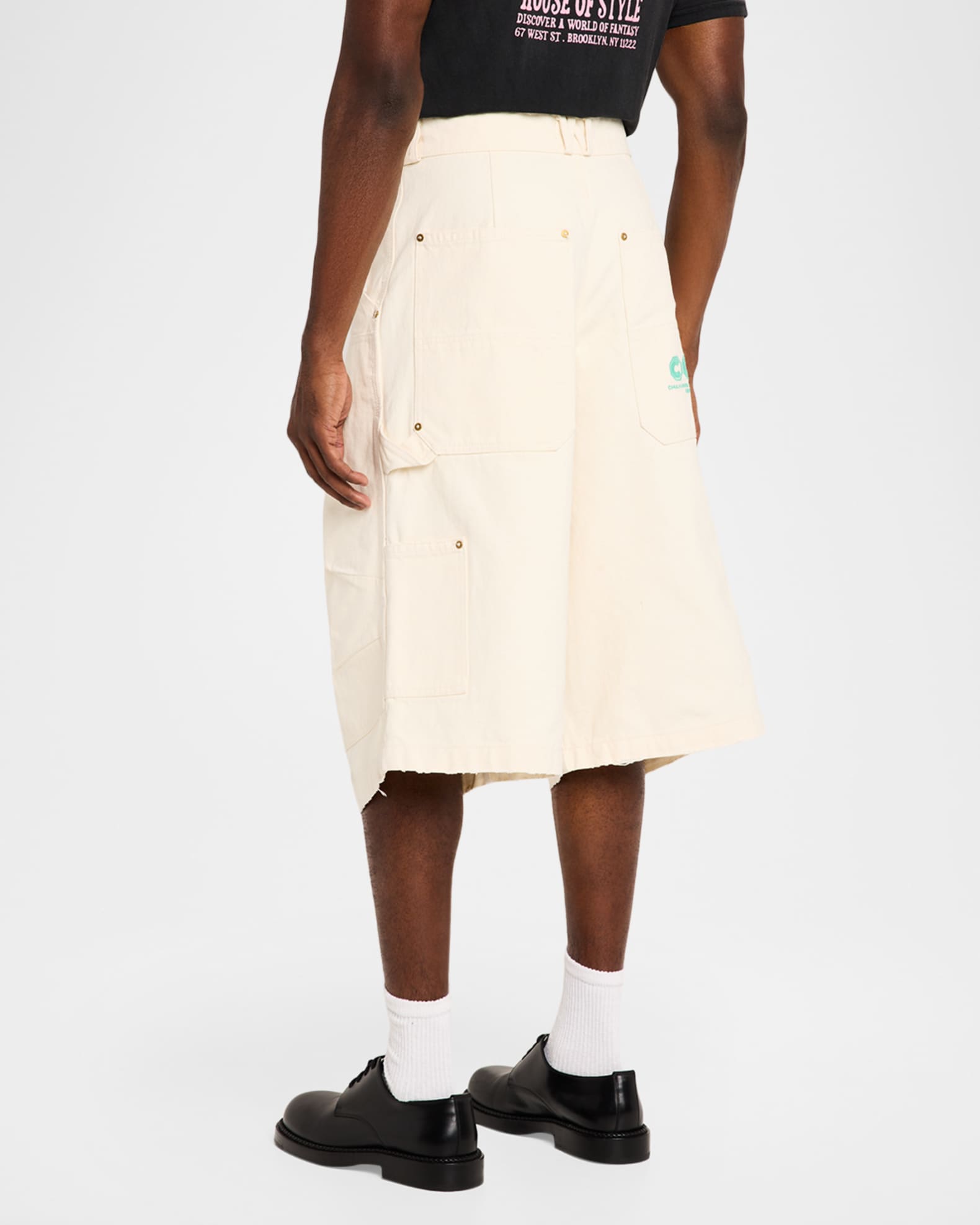 Willy Chavarria Men's Stockton Double-Knee Oversized Shorts