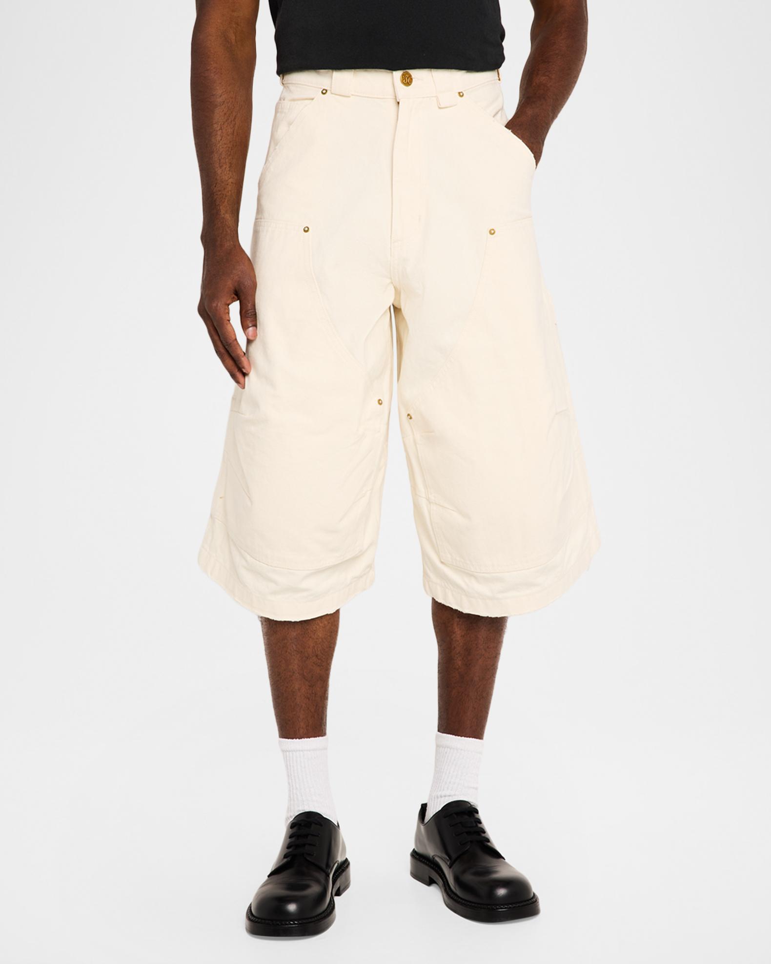 Willy Chavarria Men's Stockton Double-Knee Oversized Shorts