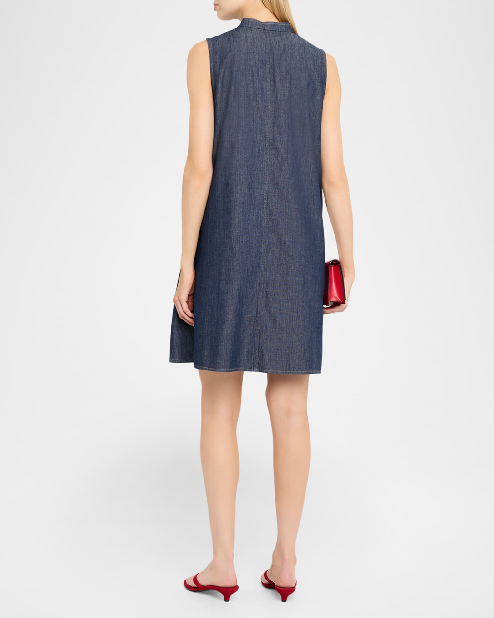 eileen fisher denim dress EILEEN FISHER Organic-Cotton Denim Dress
