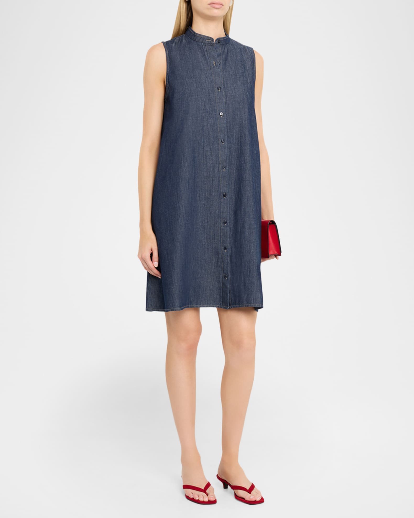eileen fisher tencel denim dress SZ S Eileen Fisher Midnight Tencel Organic Cotton Denim Dress NWT