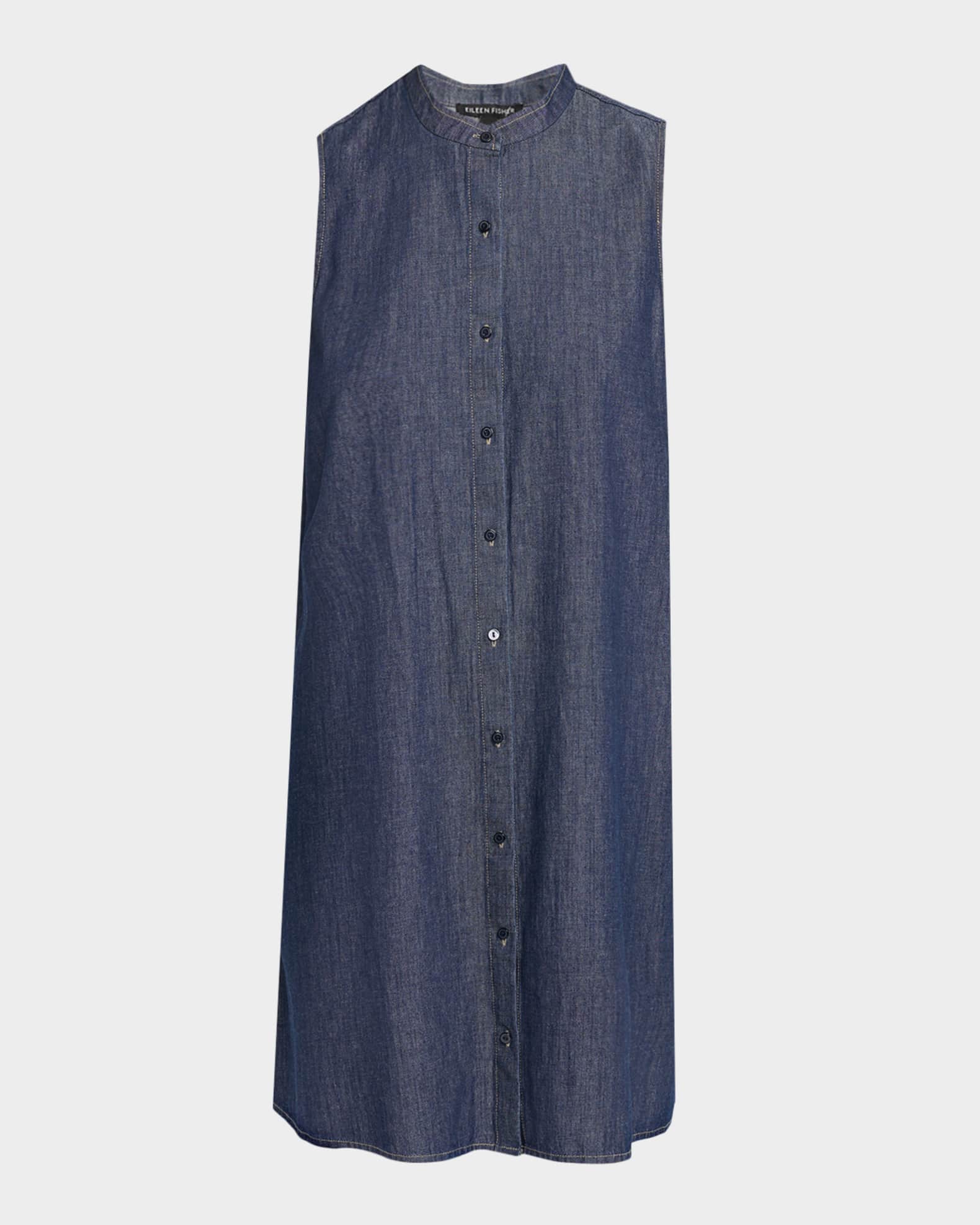Eileen Fisher Sleeveless Organic Cotton Denim Mini Dress | Neiman Marcus