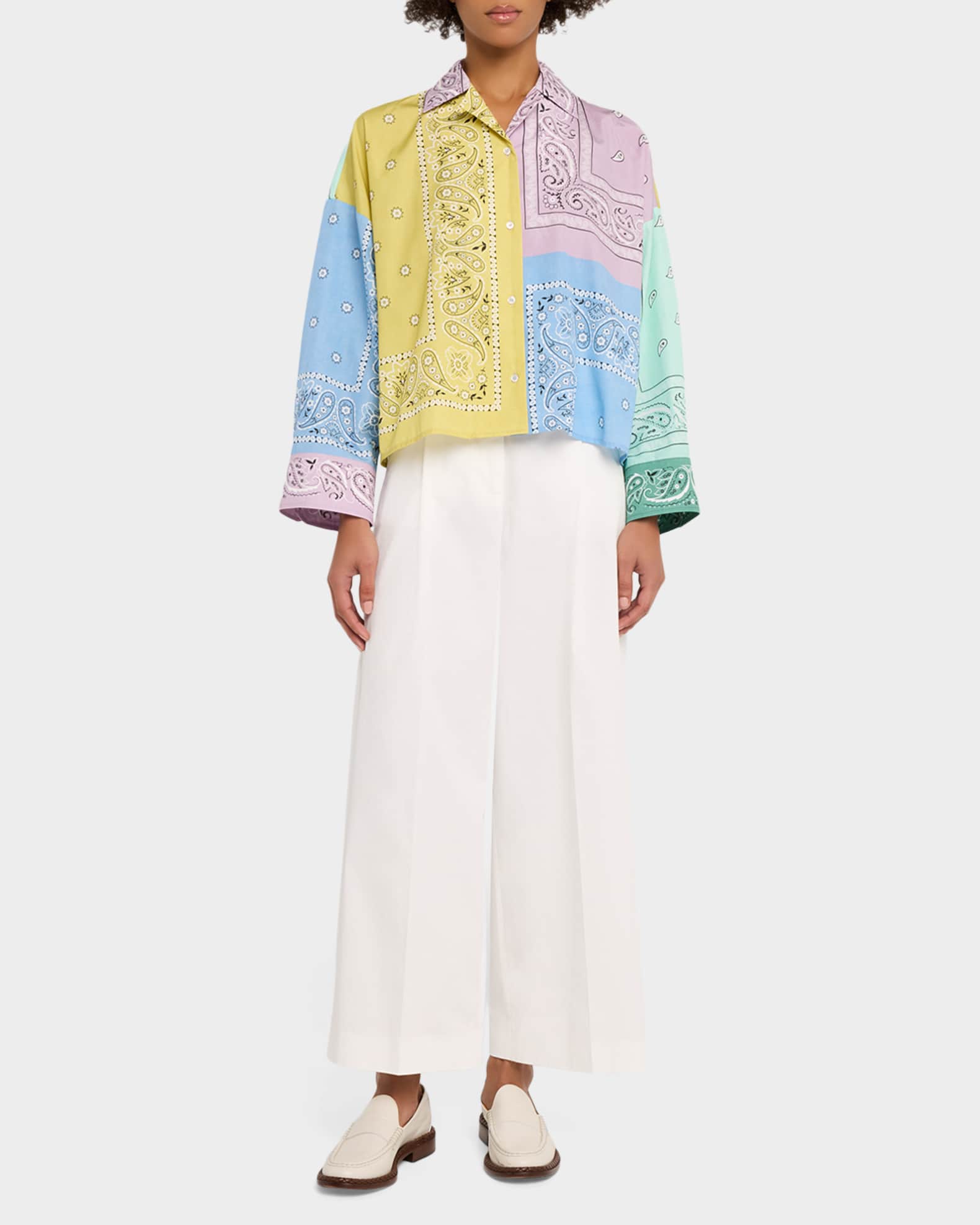 Weekend Max Mara Lampone Patchwork Bandana Cotton Shirt | Neiman