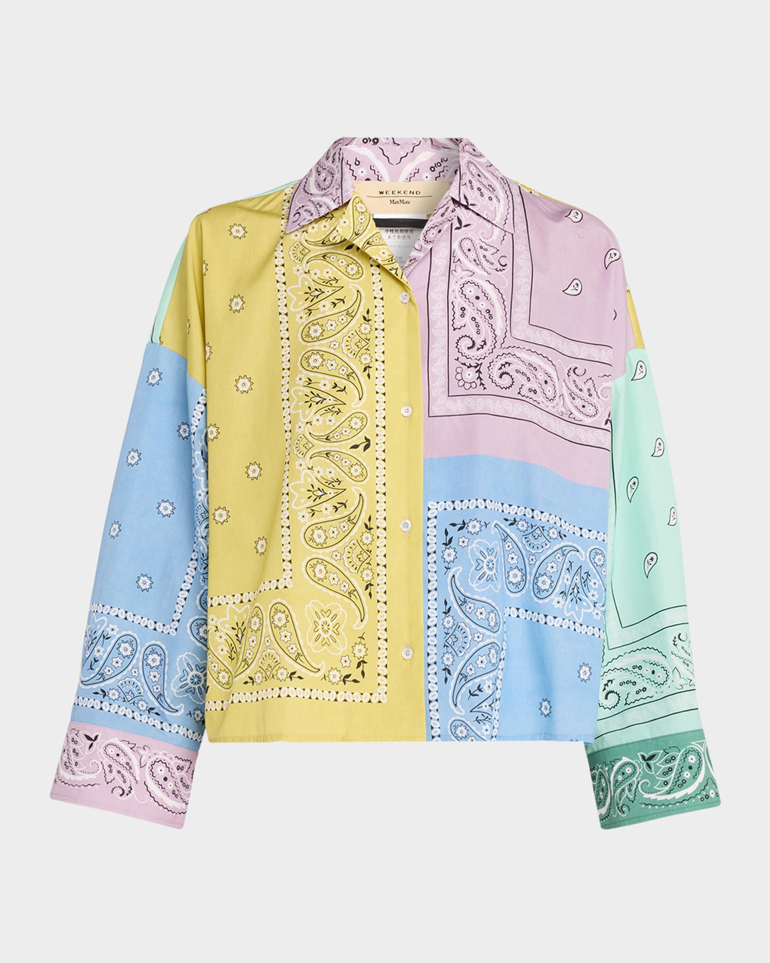 Weekend Max Mara Lampone Patchwork Bandana Cotton Shirt | Neiman 