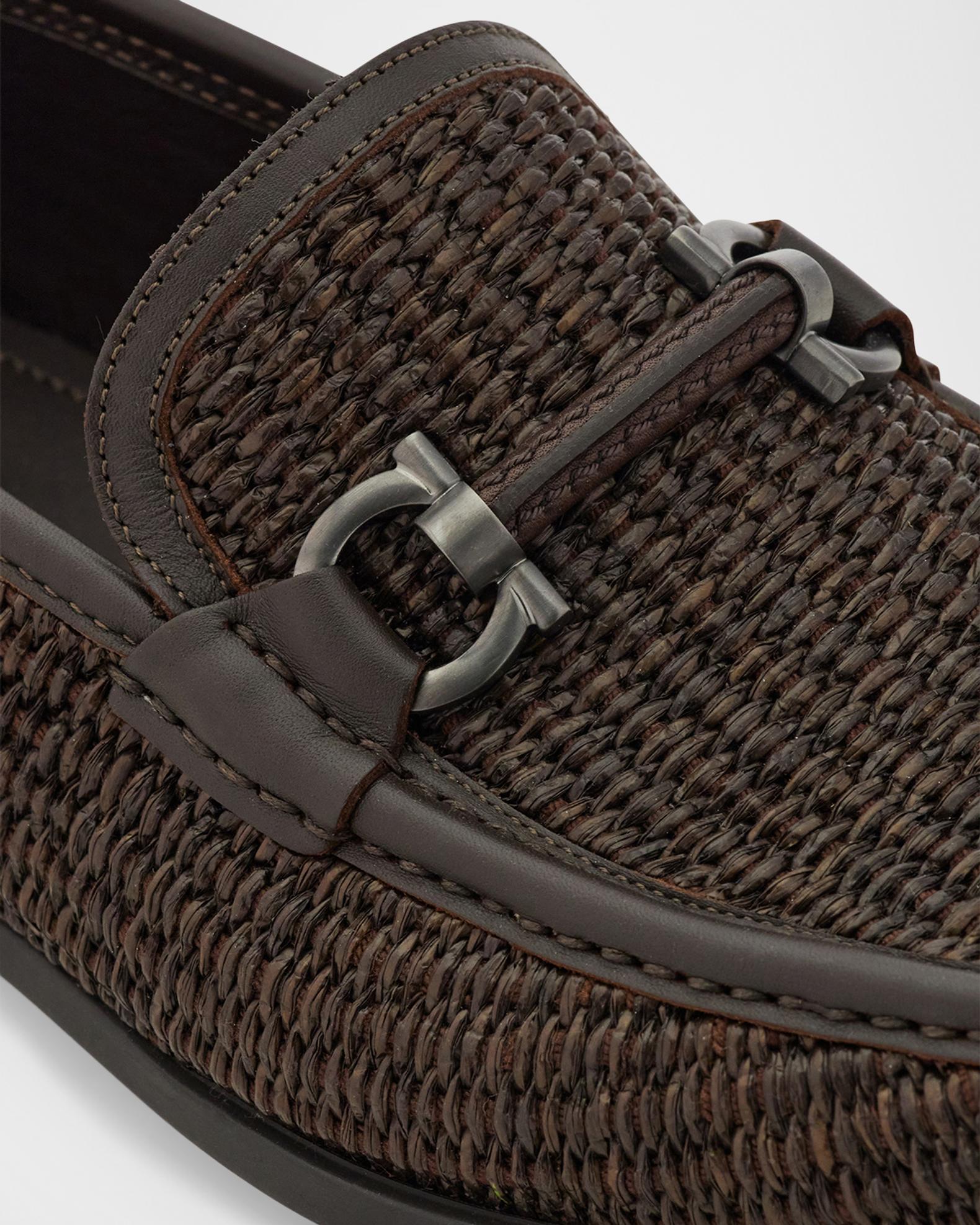 Ferragamo Men's Supreme Raffia Leather-Trim Gancio Bit Loafers | Neiman ...