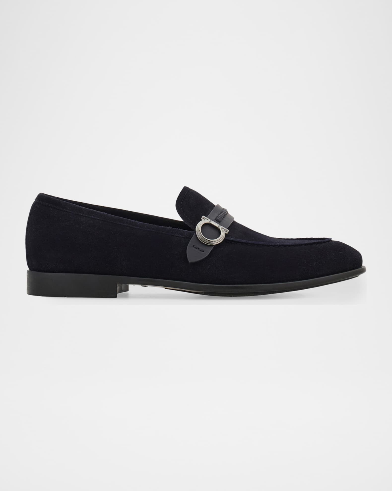 Ferragamo Men's Terence Gancio Ornament Leather-Strap Suede