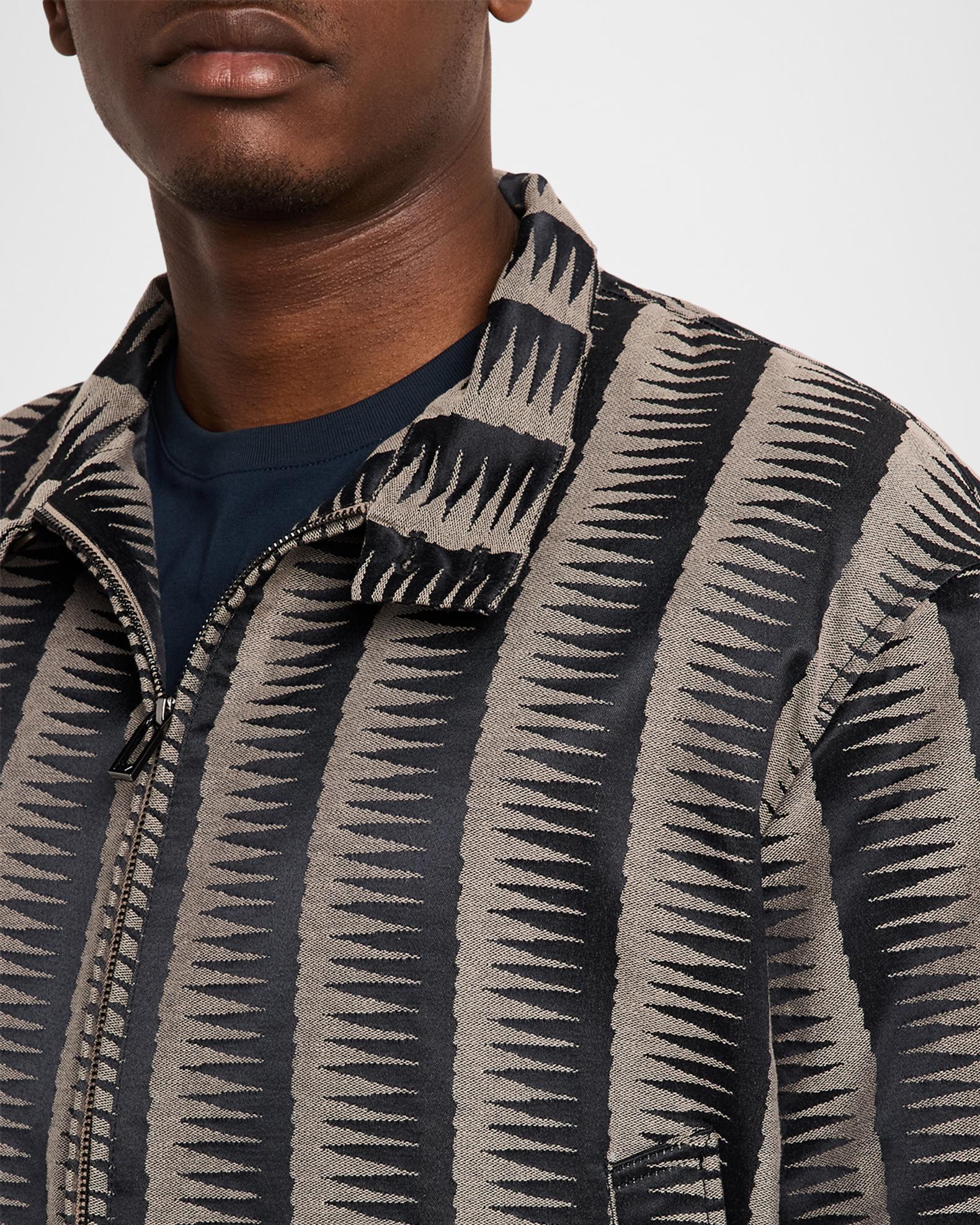 00s EMPORIO ARMAN ribbed grunge XL フェード Emporio Armani Men's Stripe Jagged-Edge Bomber Jacket | Neiman Marcus