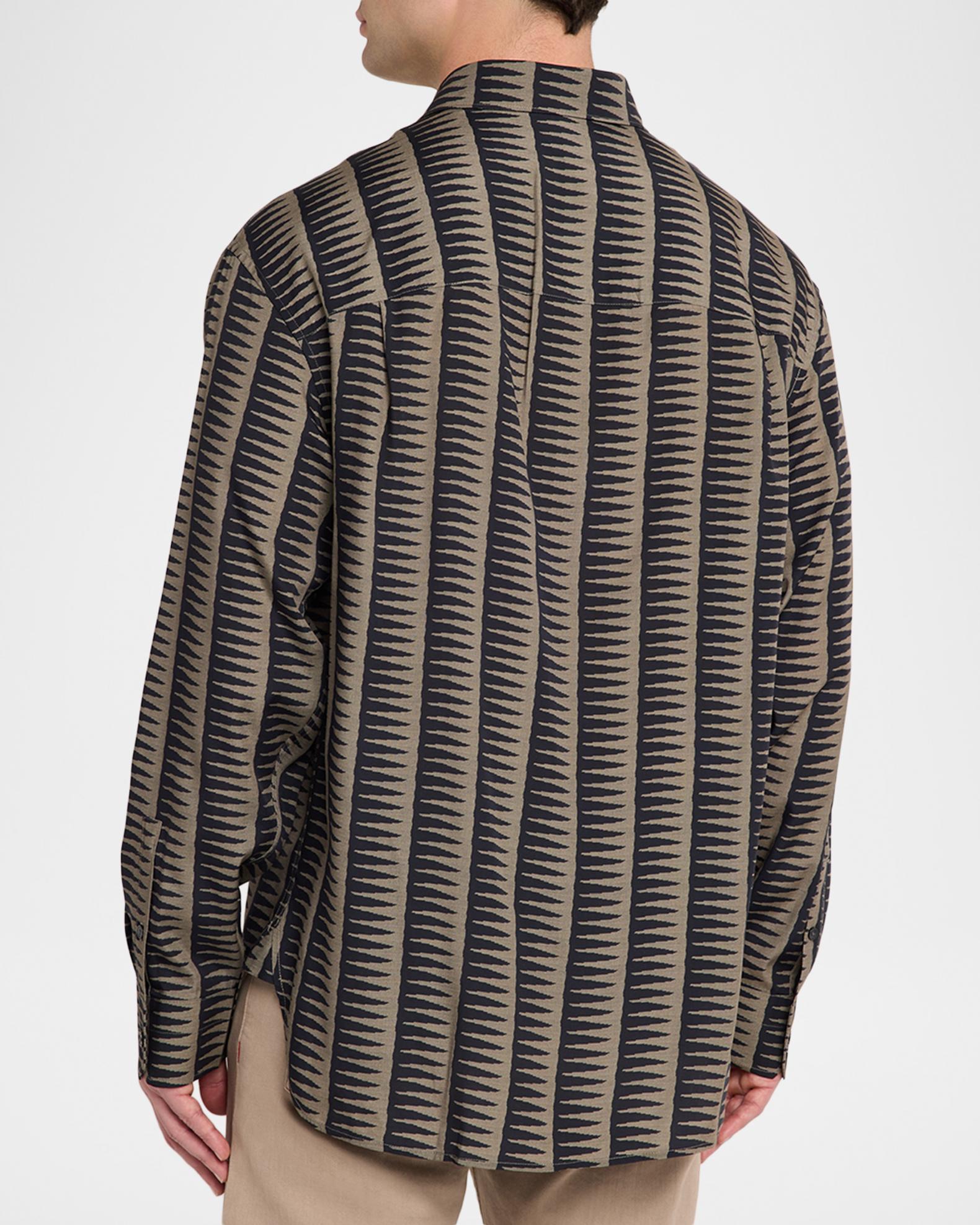 Emporio Armani Men's Jagged Edge Stripe Sport Shirt | Neiman Marcus