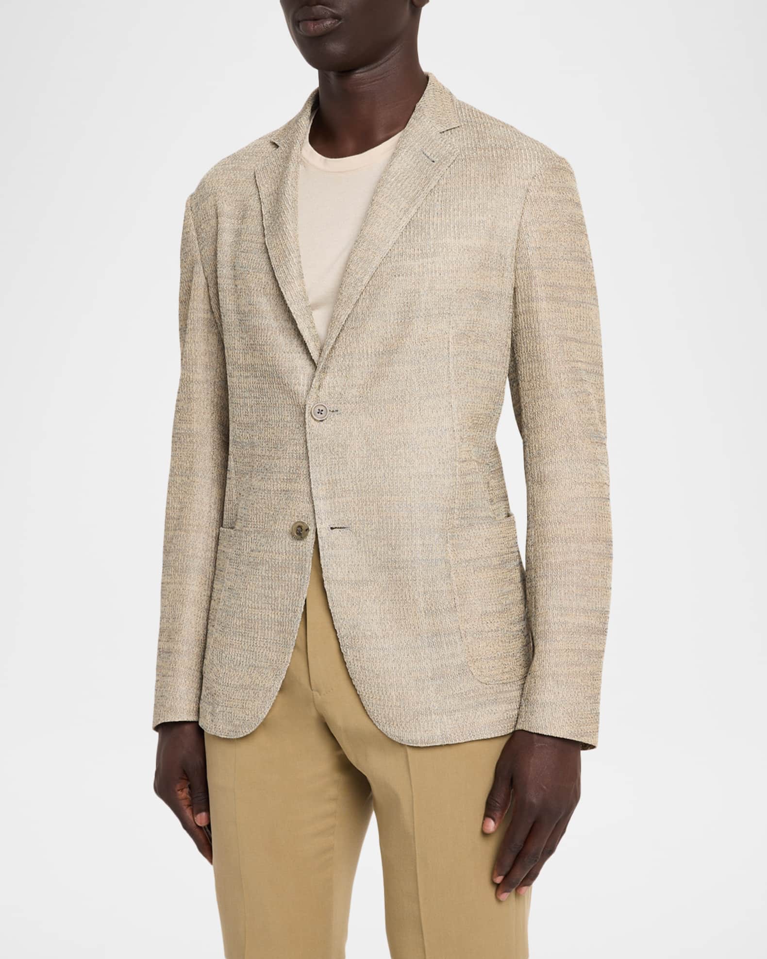 Emporio Armani Men's Cotton Textured Knit Blazer | Neiman Marcus