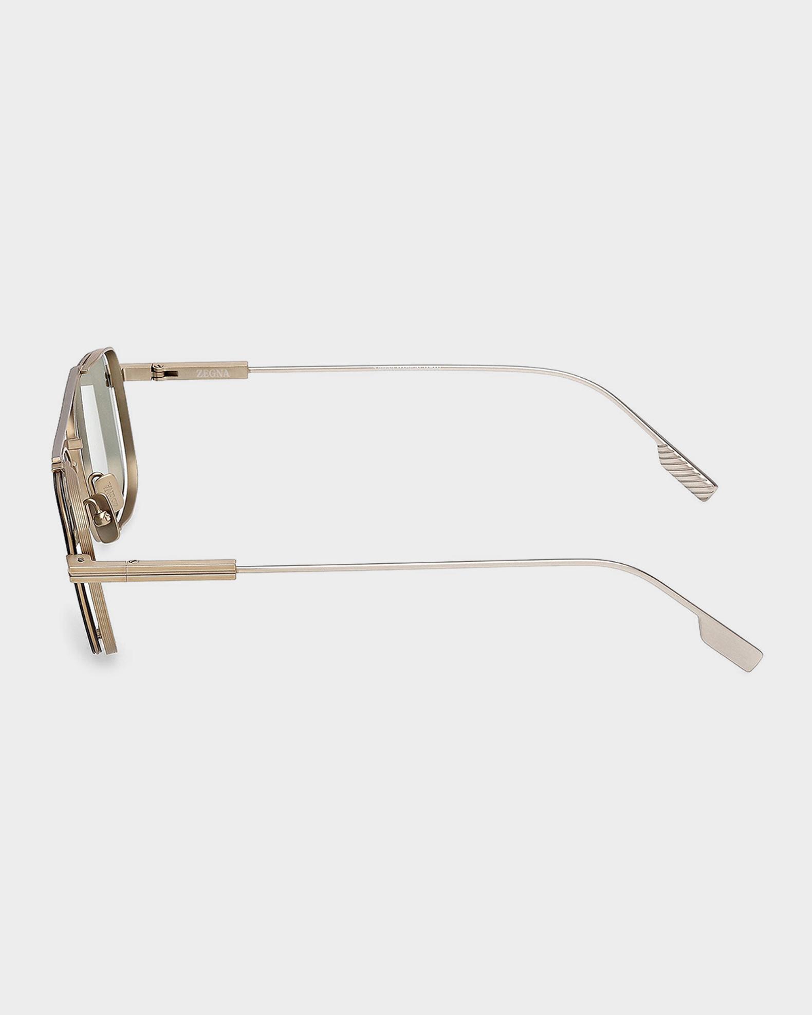 ZEGNA Men's Double-Bridge Titanium Rectangle Sunglasses | Neiman