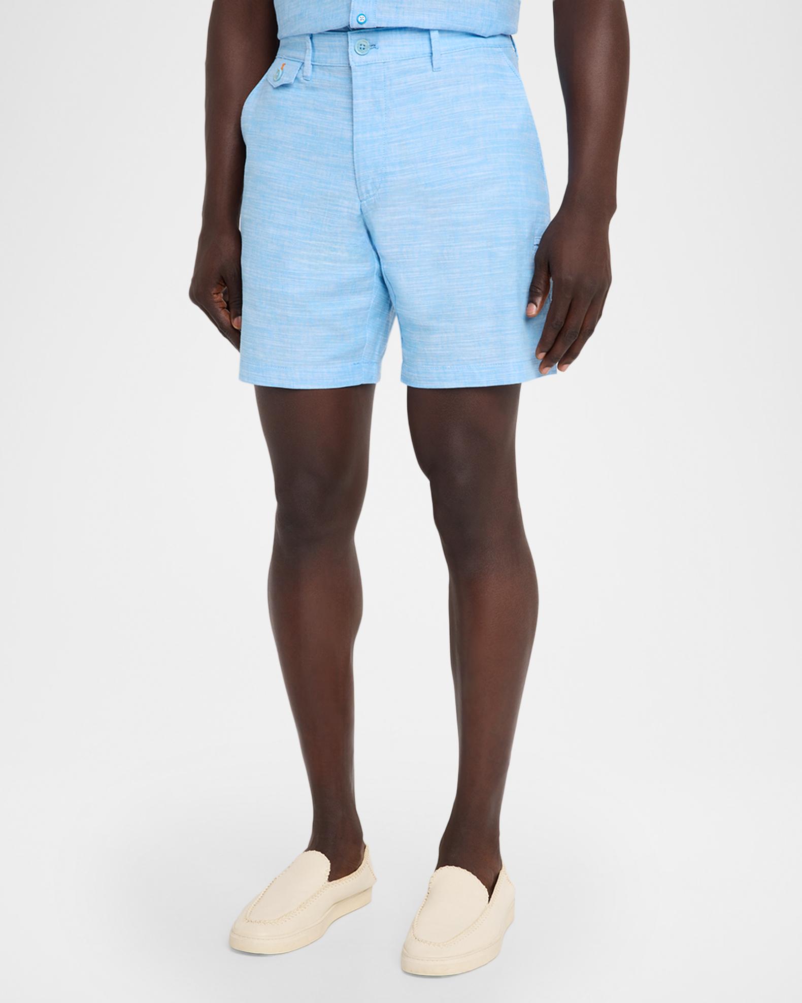 Robert Graham Men's Dixton Cotton and Linen Shorts | Neiman Marcus