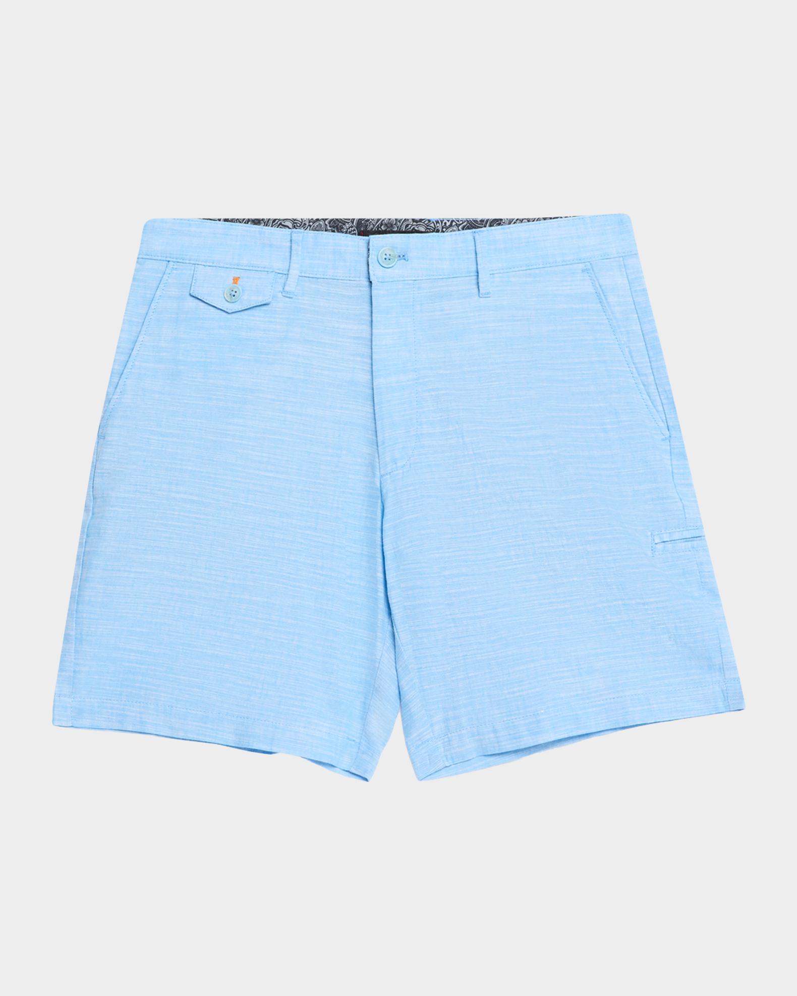 値下げ中‼️Robert Graham Chino Shorts 38 Robert Graham Men's Dixton Cotton and Linen Shorts | Neiman Marcus