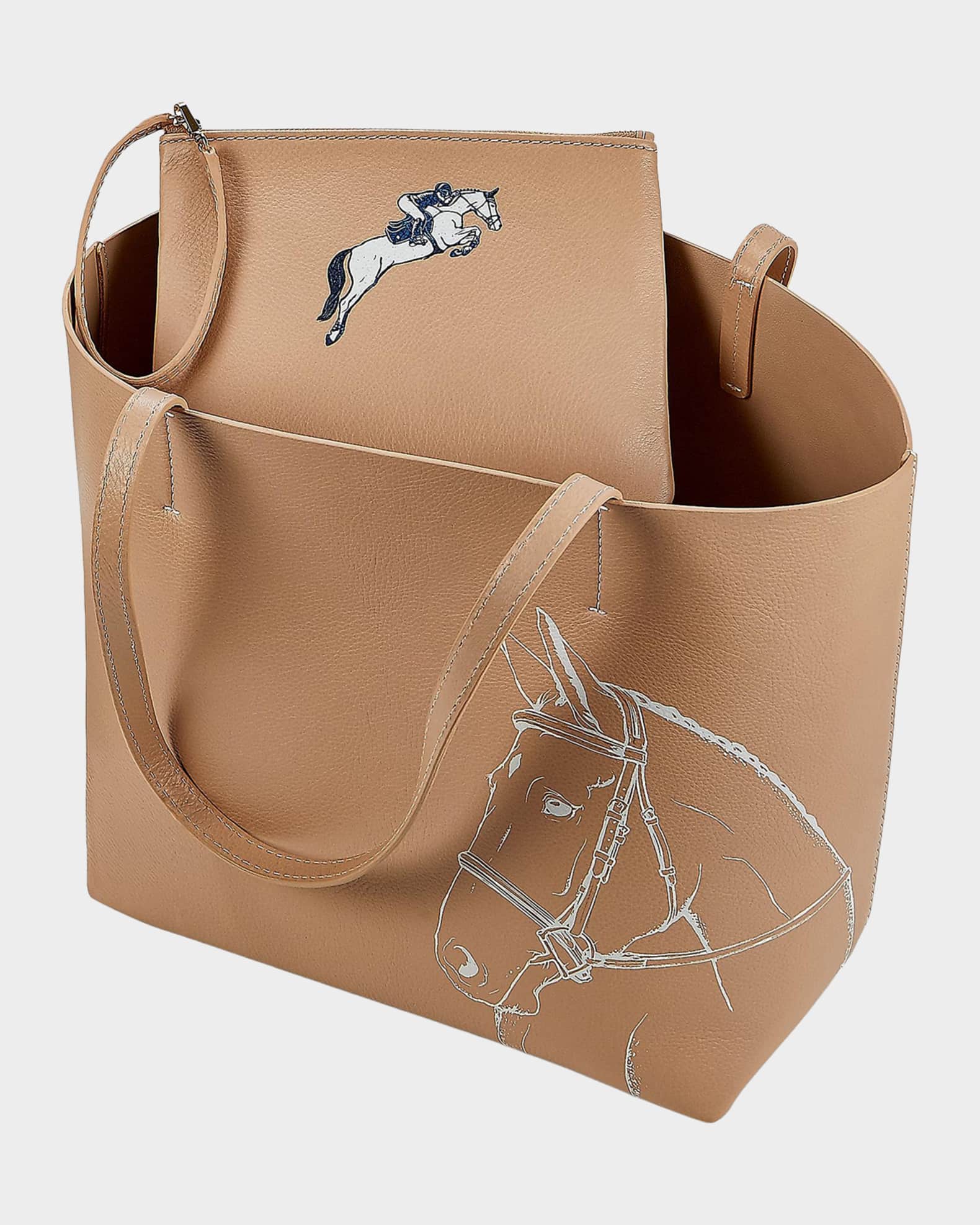 Gigi New York x Melissa Bamber Hunter Horse-Printed Leather Tote