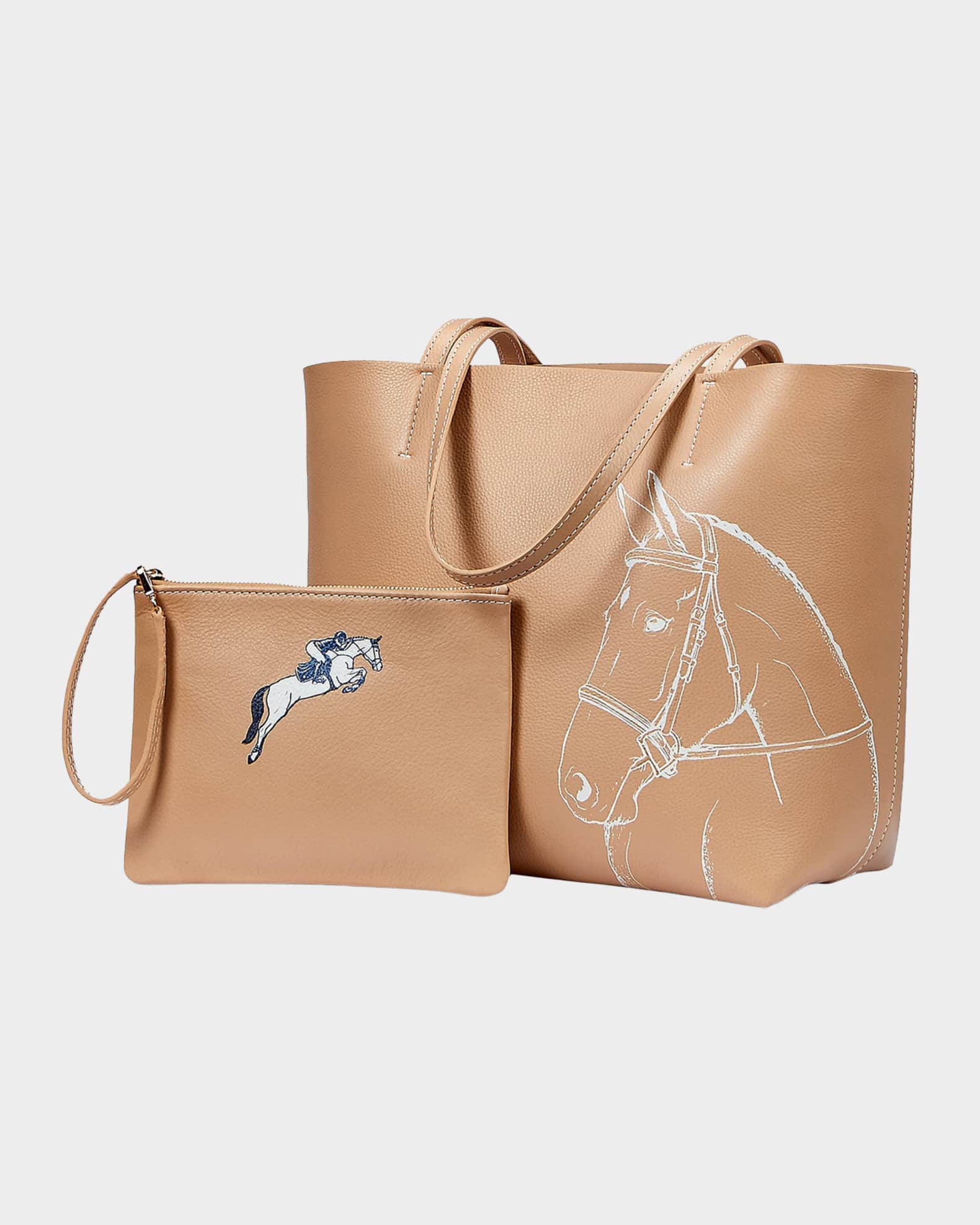 Gigi New York x Melissa Bamber Hunter Horse-Printed Leather Tote